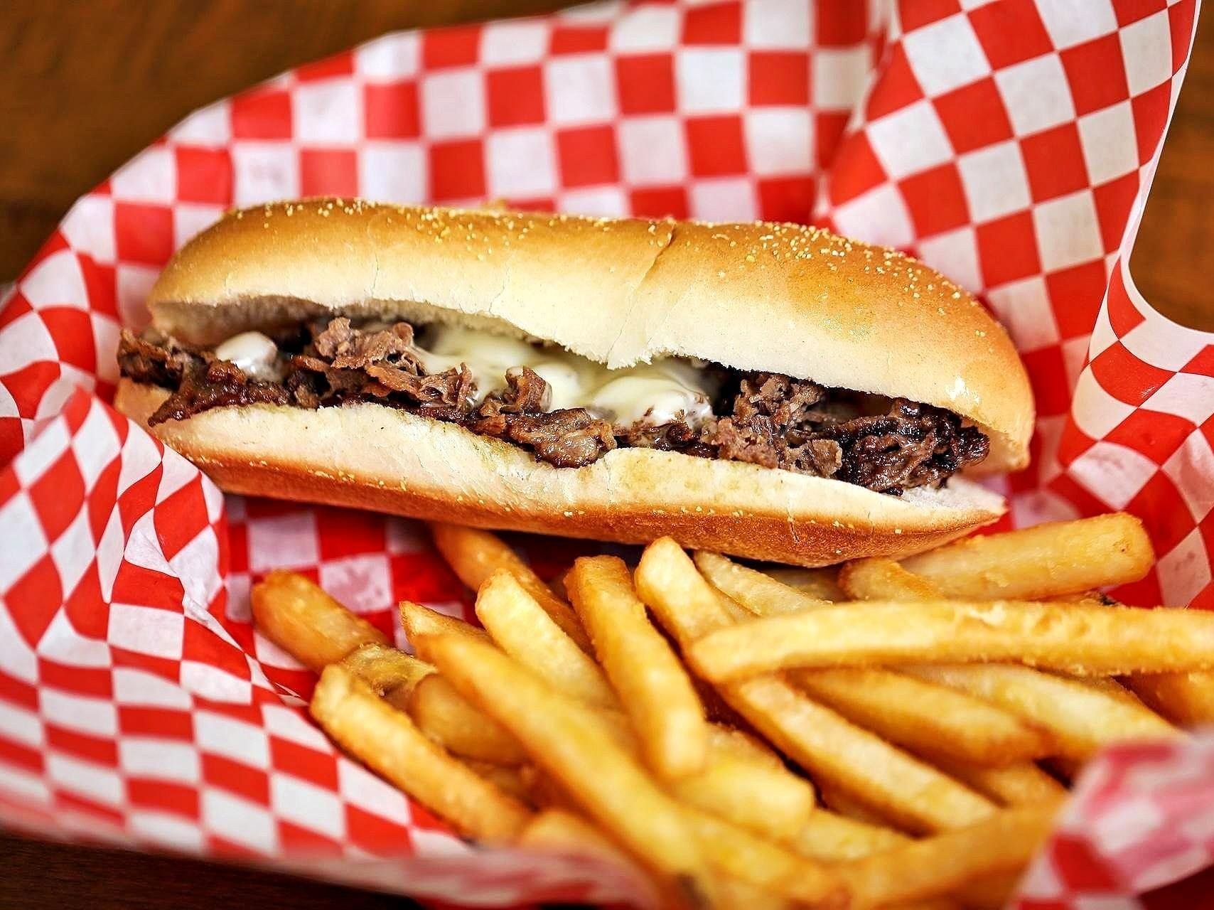 #43 Plain Cheesesteak Meal.