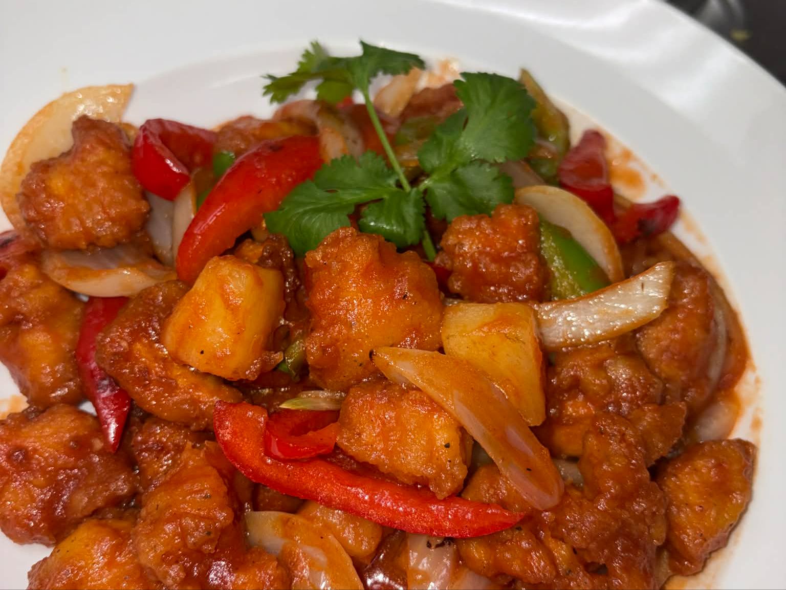 Sweet & Sour Chicken.