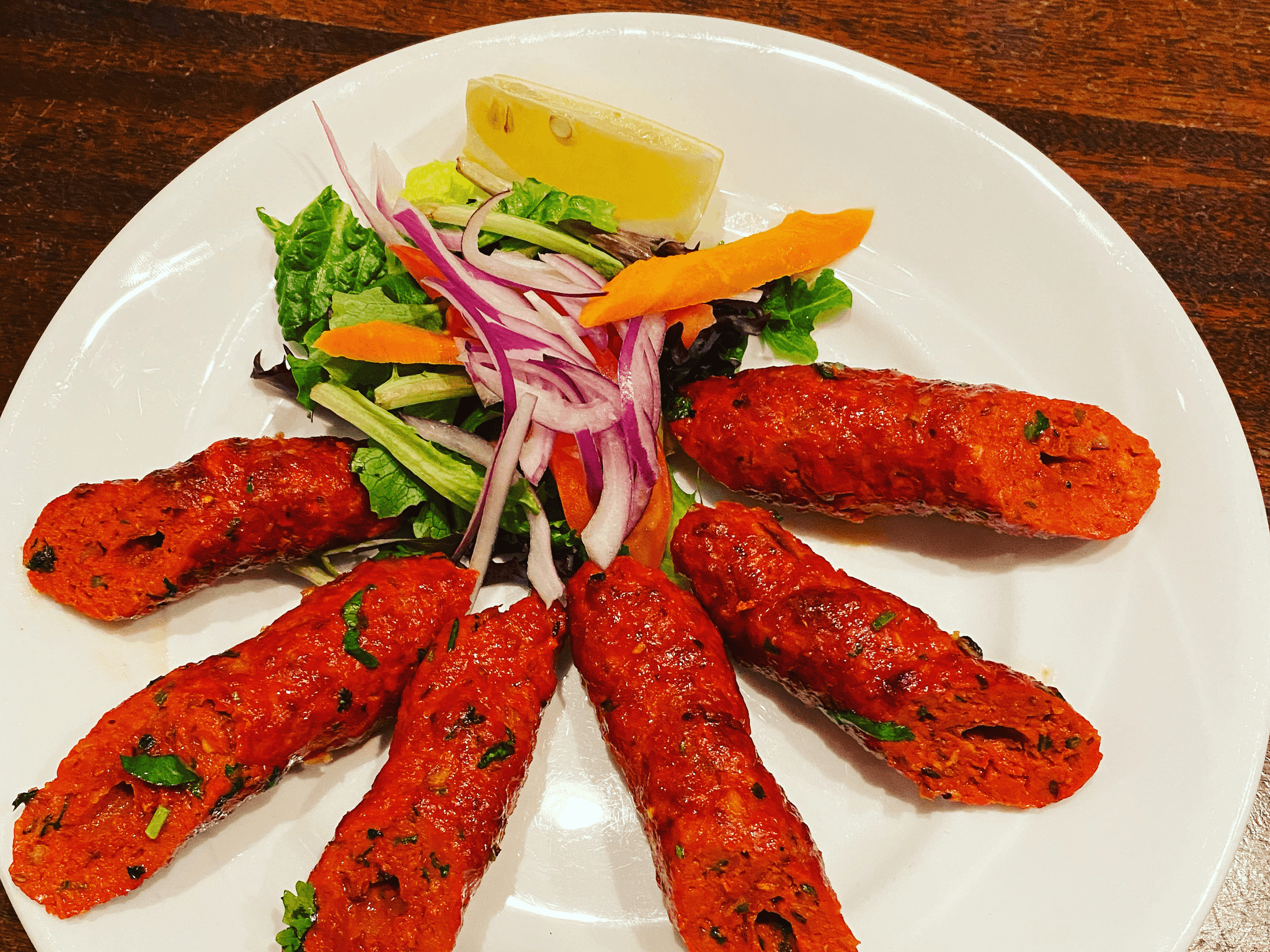 Lamb Seekh Kebab Tray.