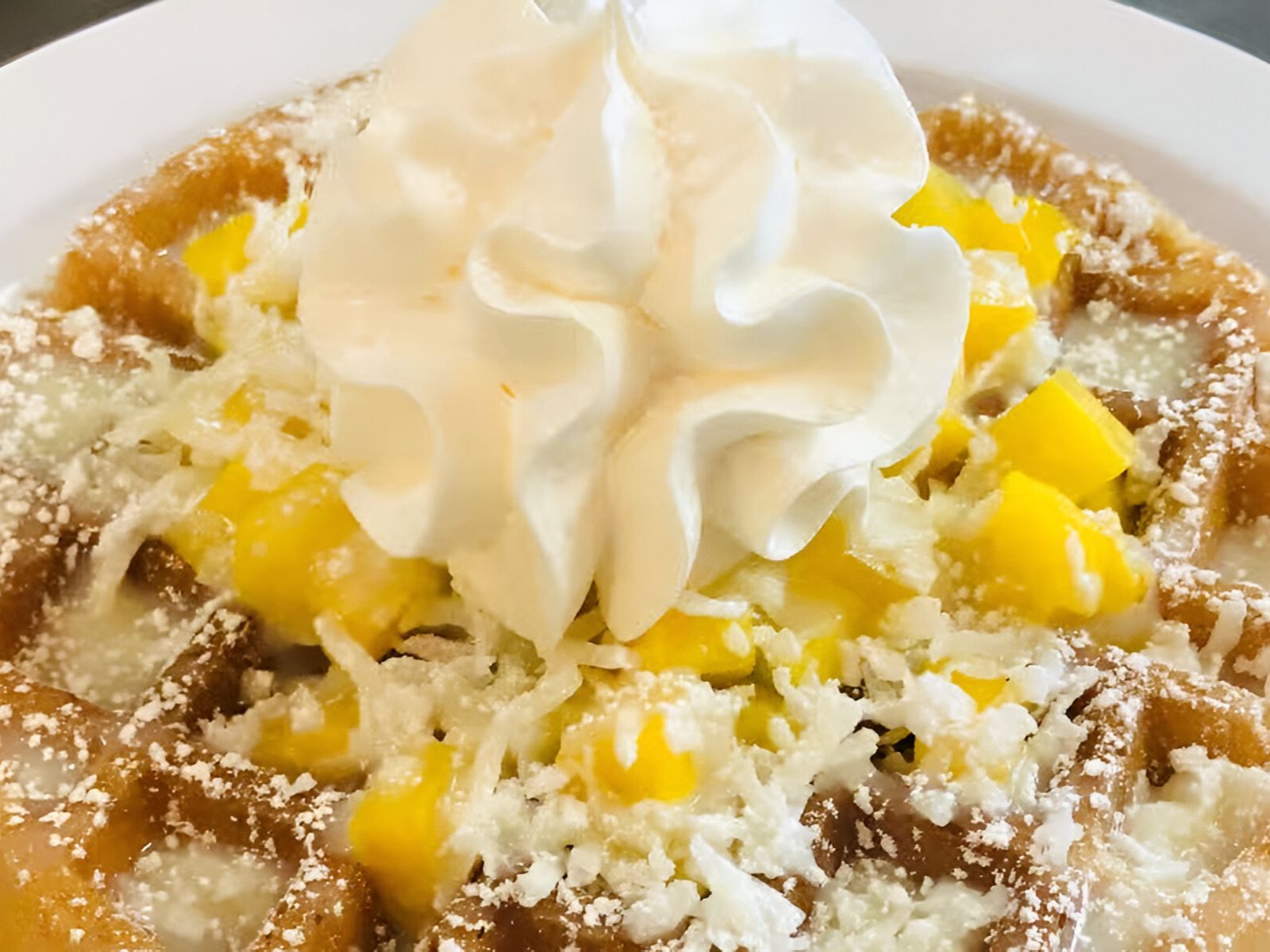 Mango & Coconut Waffle.