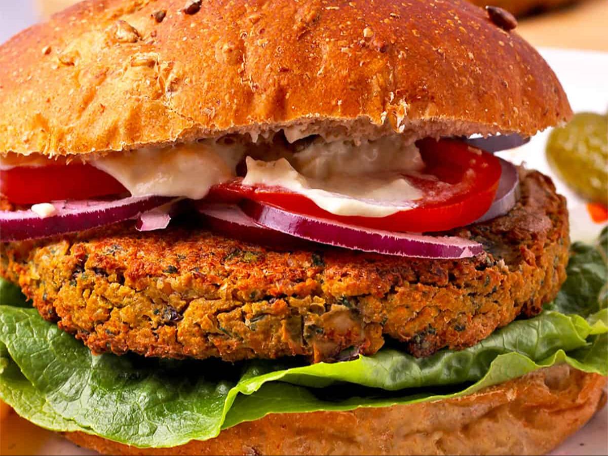 Roasted Beet and Chickpea Burger.