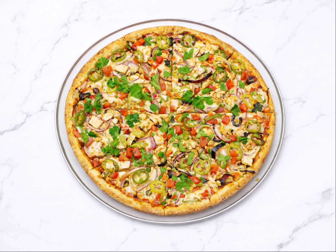 Achari Gobi Pizza.