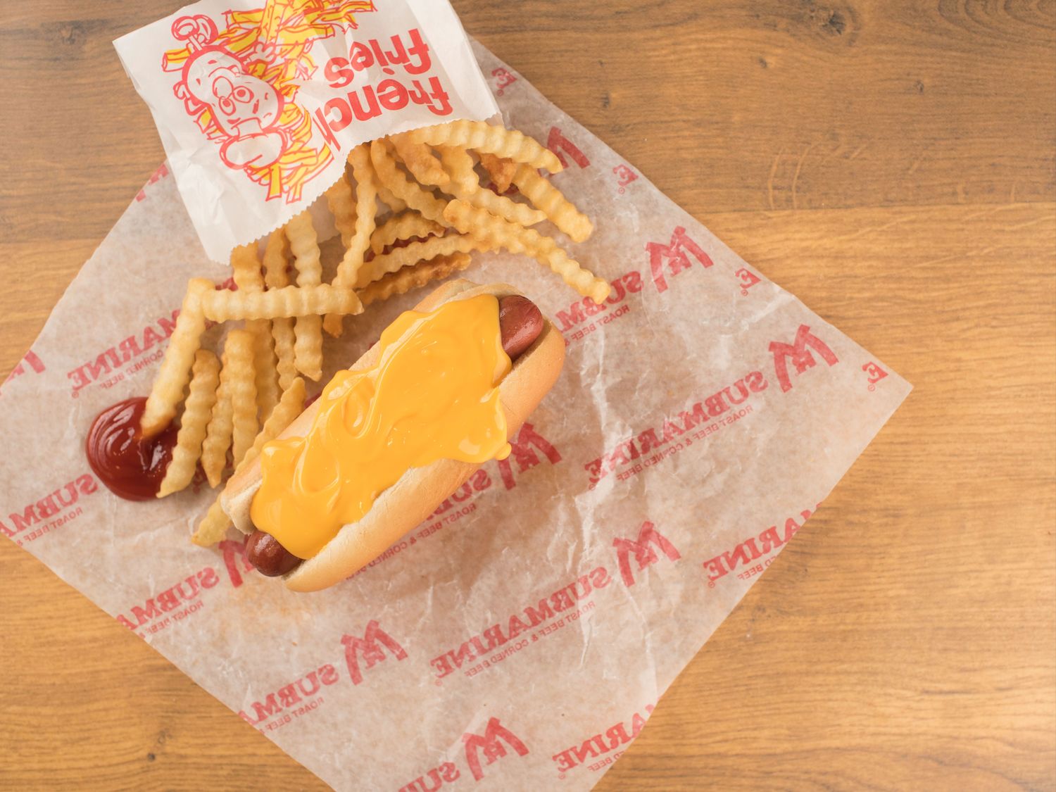 Image-Cheese Dog with Fries