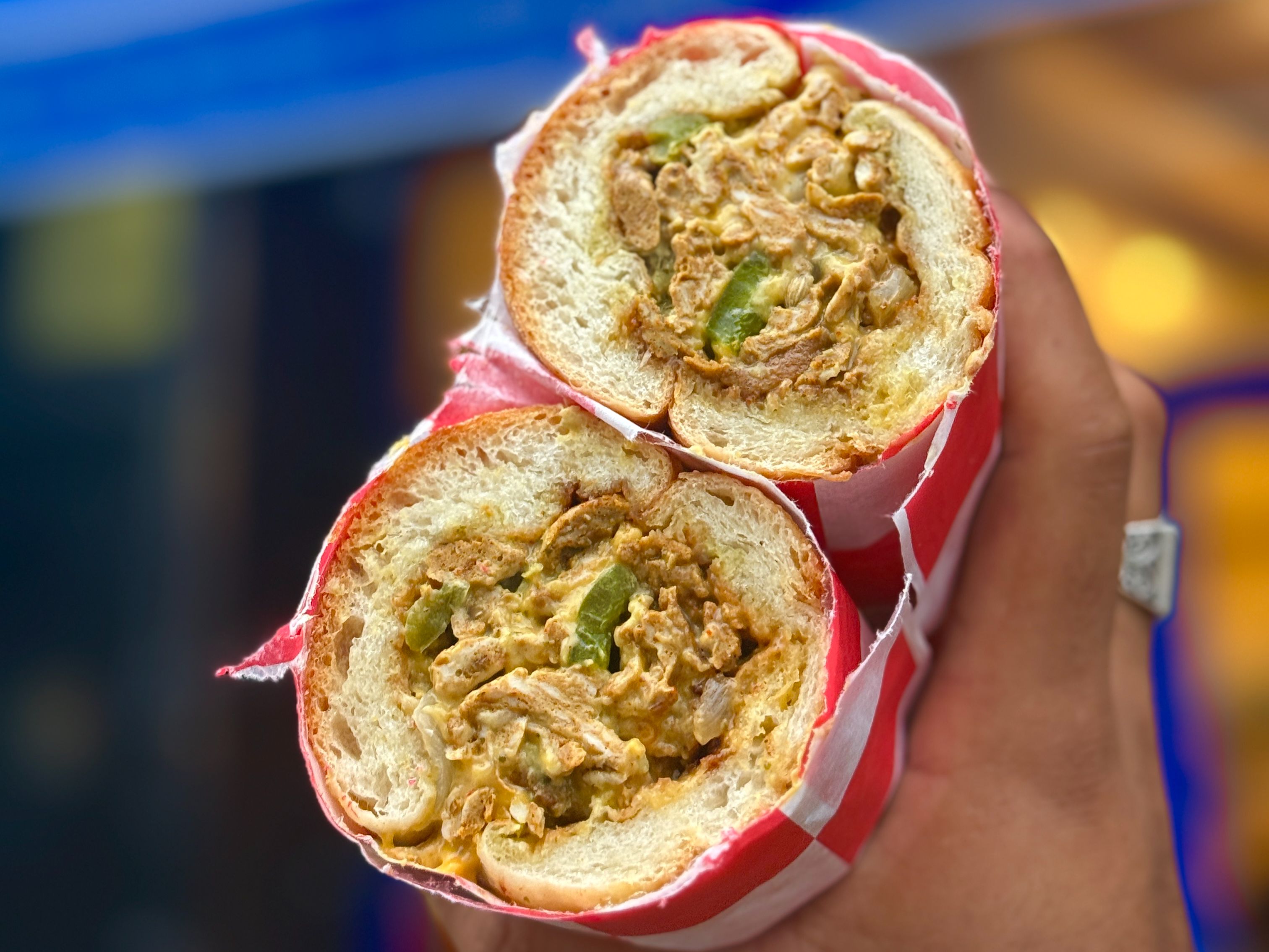 Chicken Chapli Chopped Cheese.