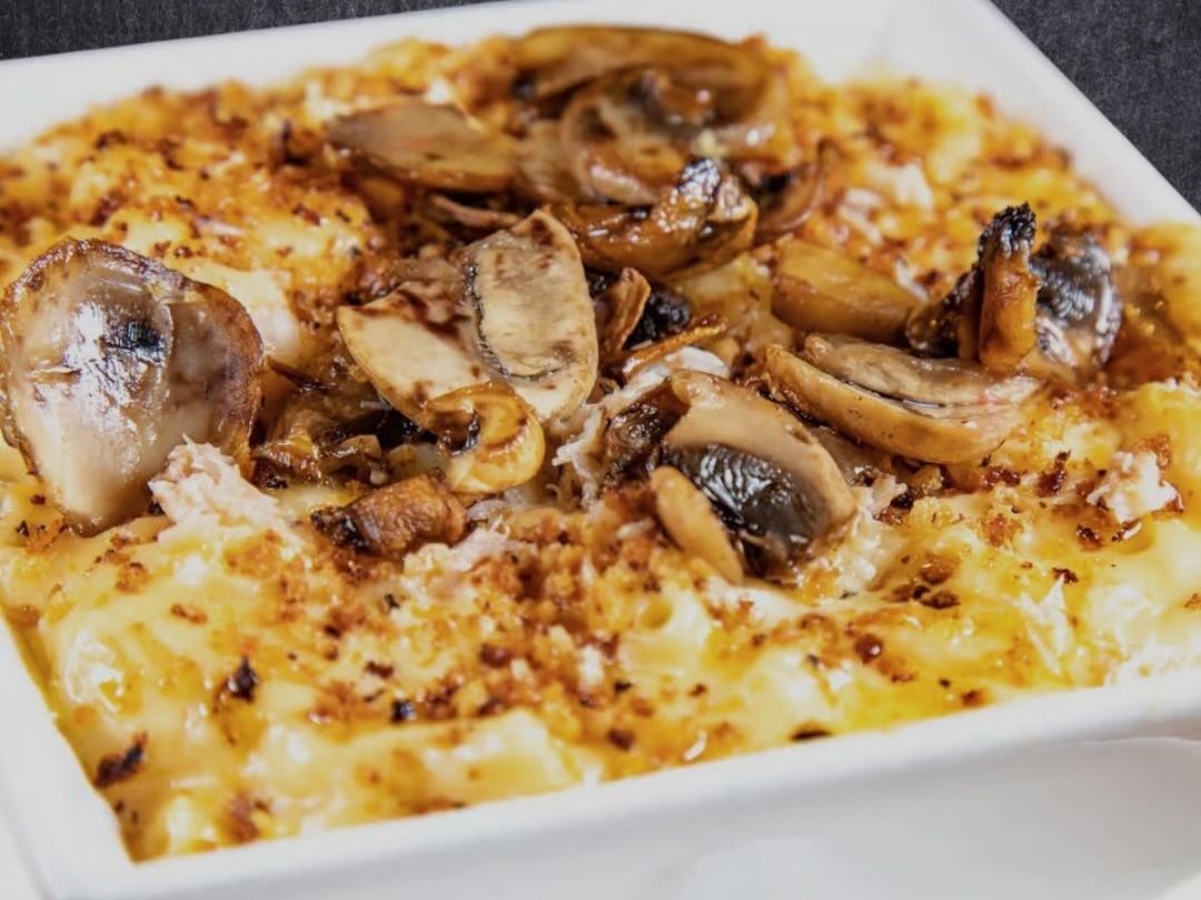 White Truffle and Mushroom Mac & Cheese.