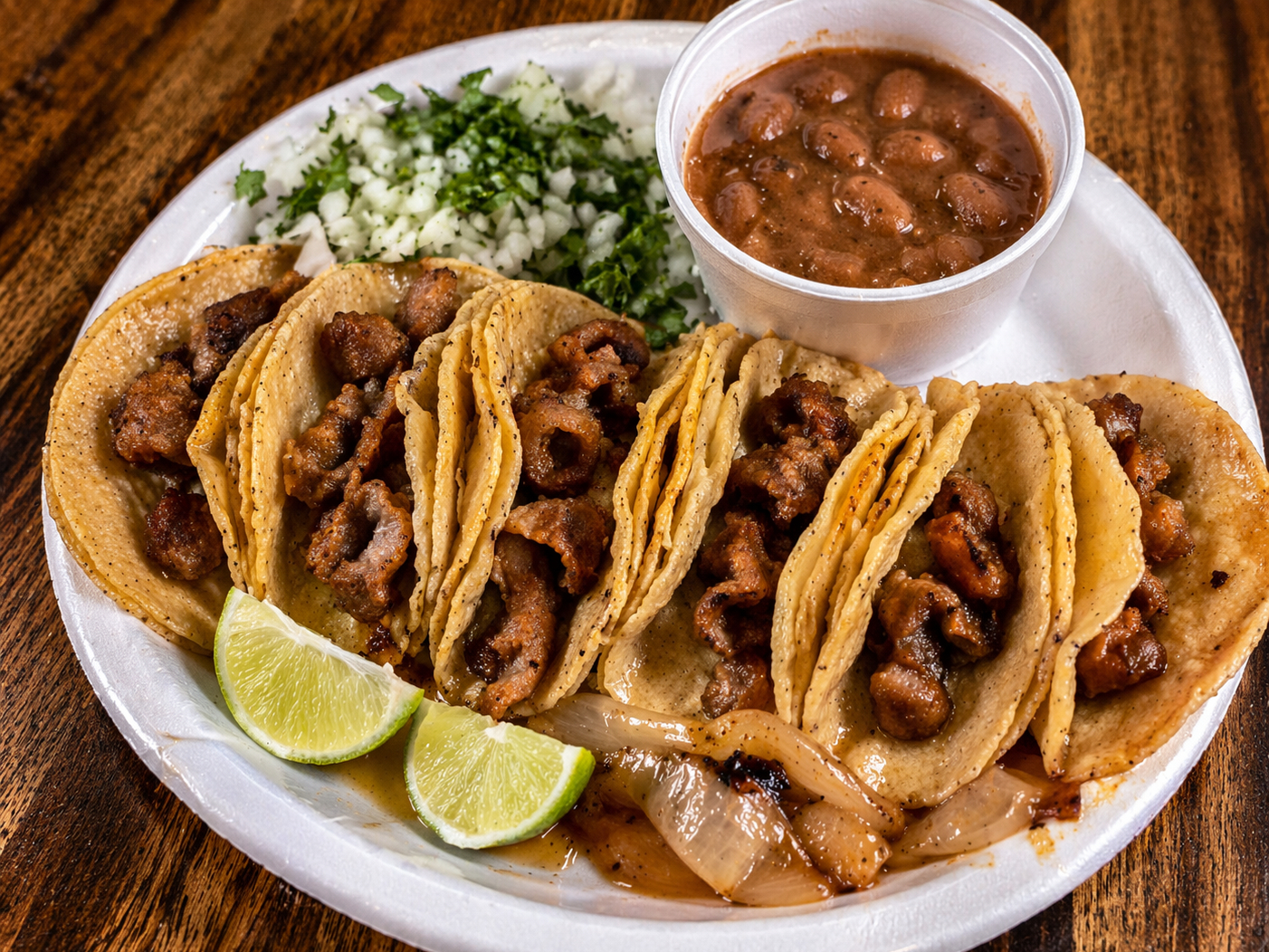 6 Mini Tacos de Tripa.