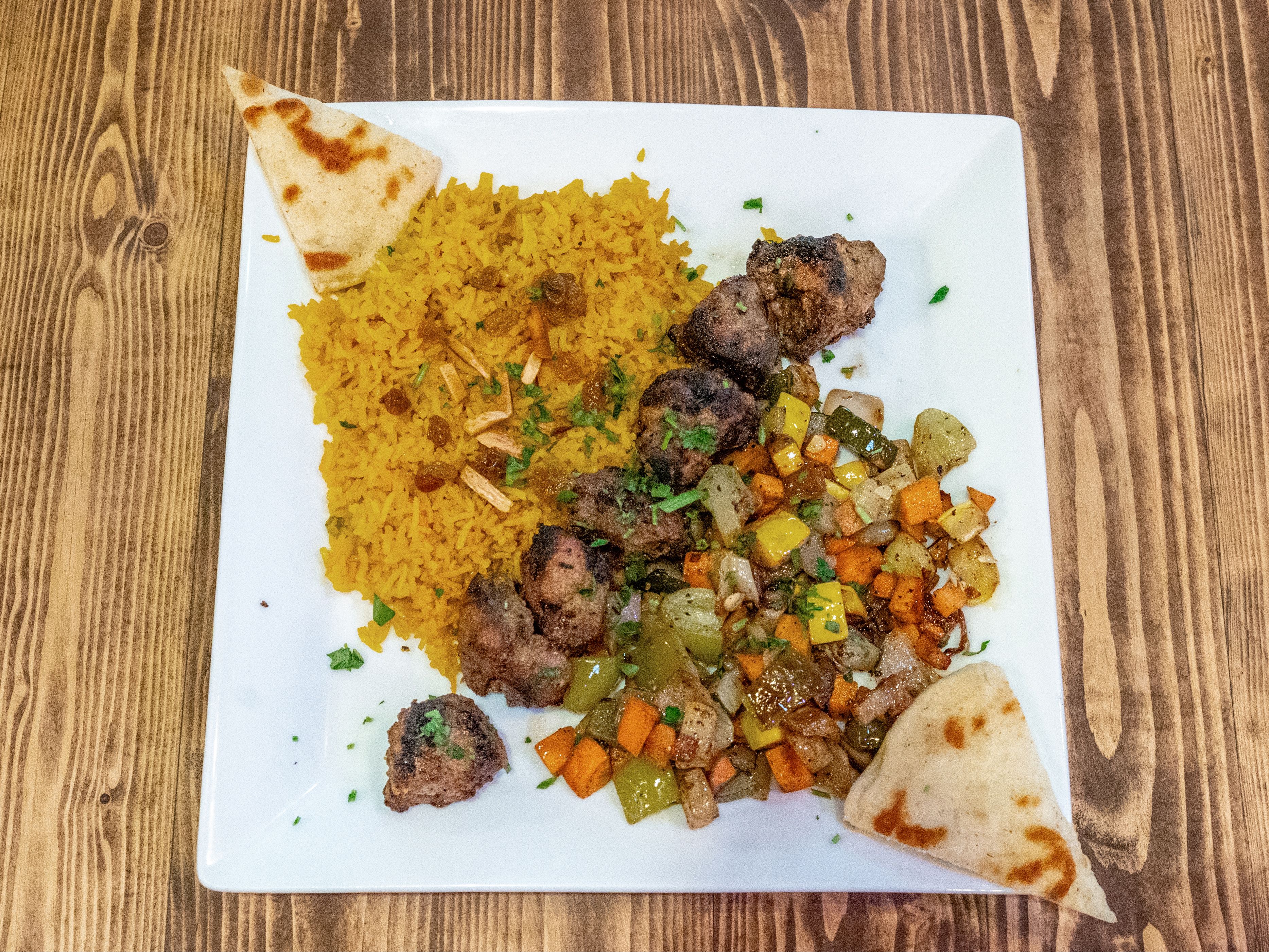 Lamb Kabob With Choice Of Your 2 Sides.