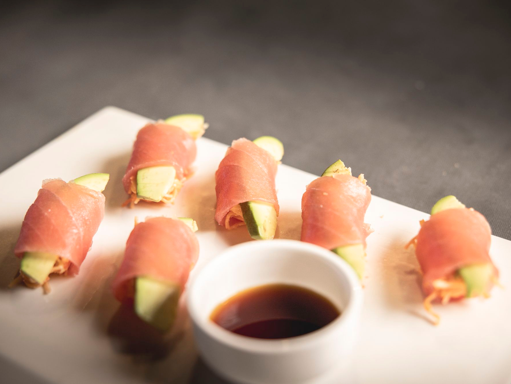 Angel Roll - Special crab salad and avocado rolled with tuna.