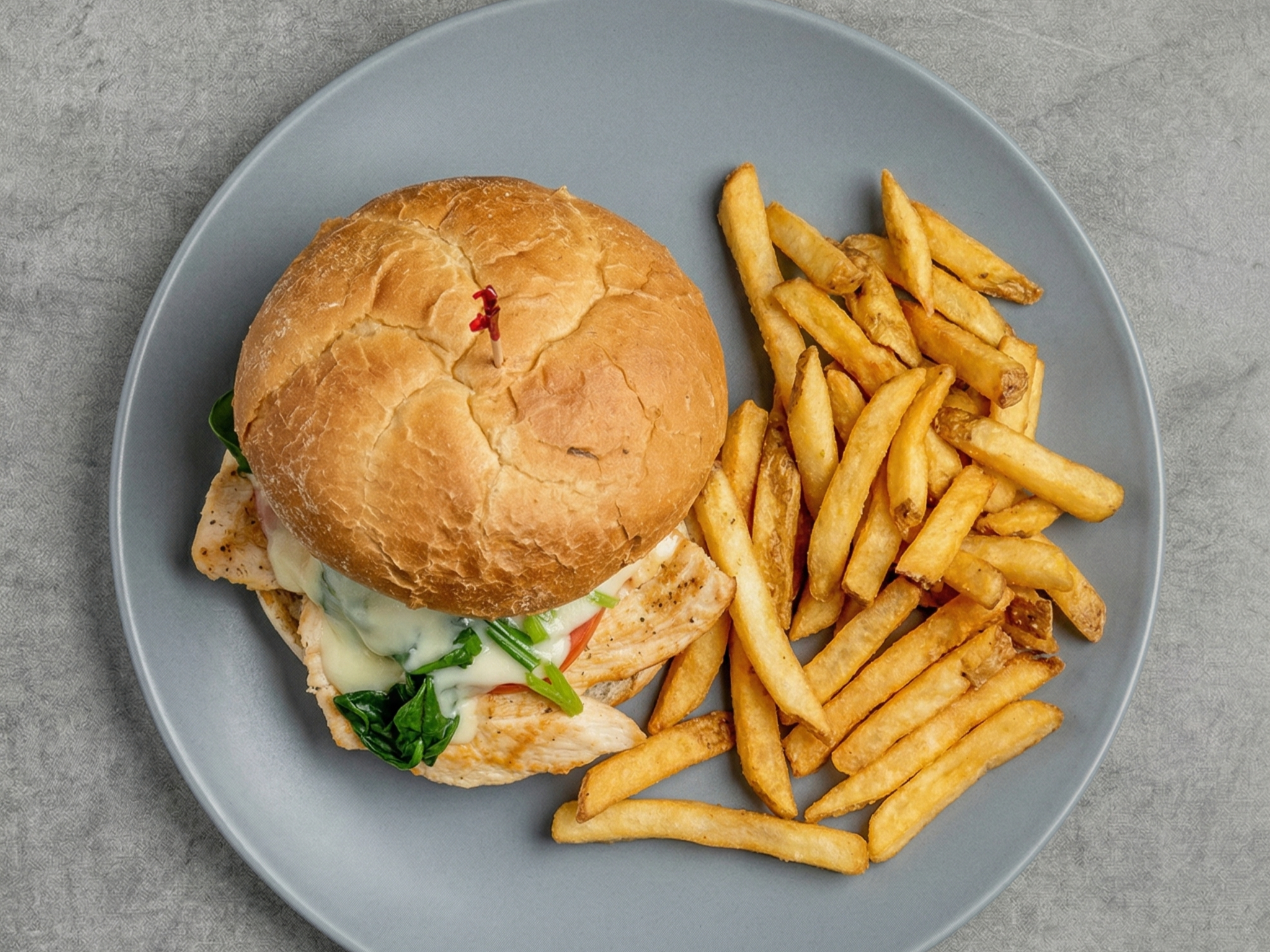 Spinach Grilled Chicken Sandwich.