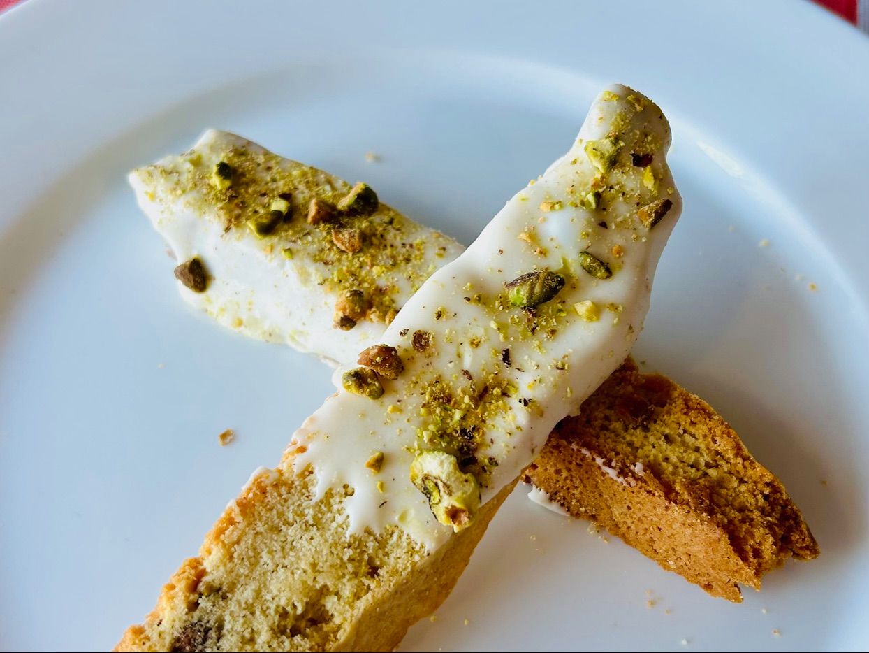2 Pistachio Biscotti.