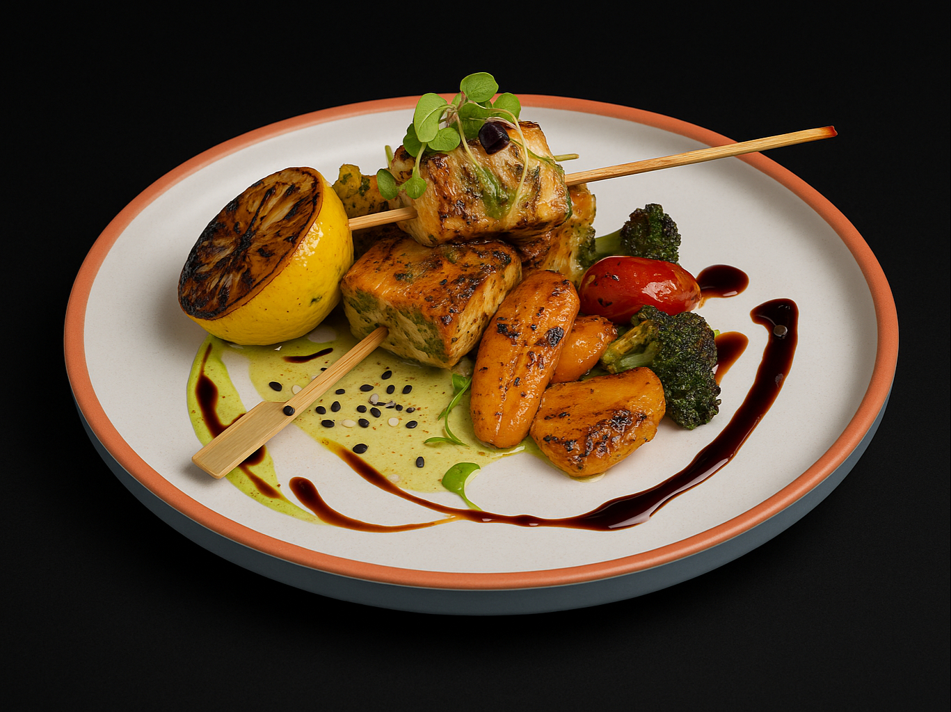 Grilled Salmon Skewers.