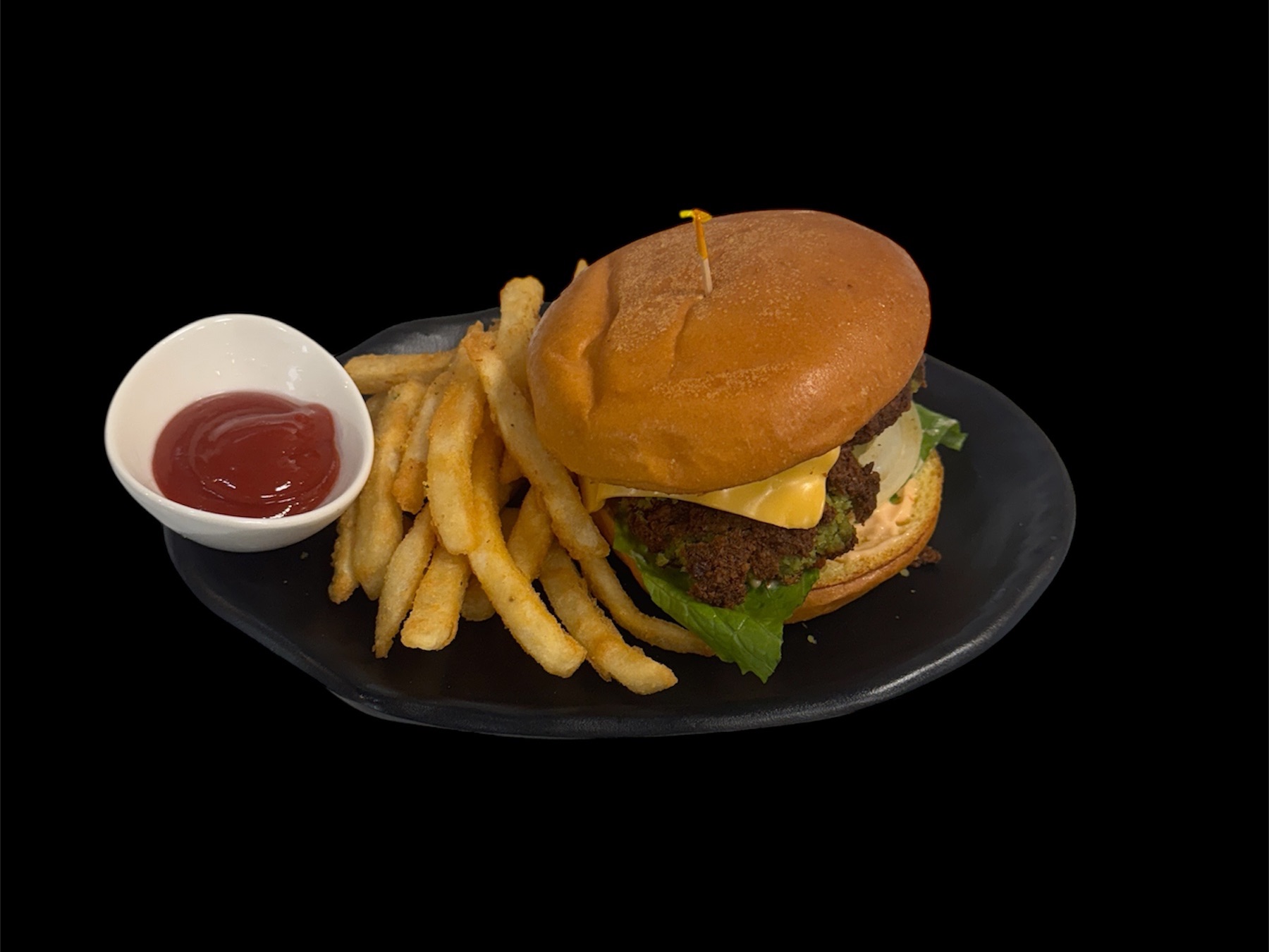 Sharjah Special Beef Burger ( Beef Gyro Meat ,Lettuce,Tomato,Onion,Cheese,Sharjah Sauce ).