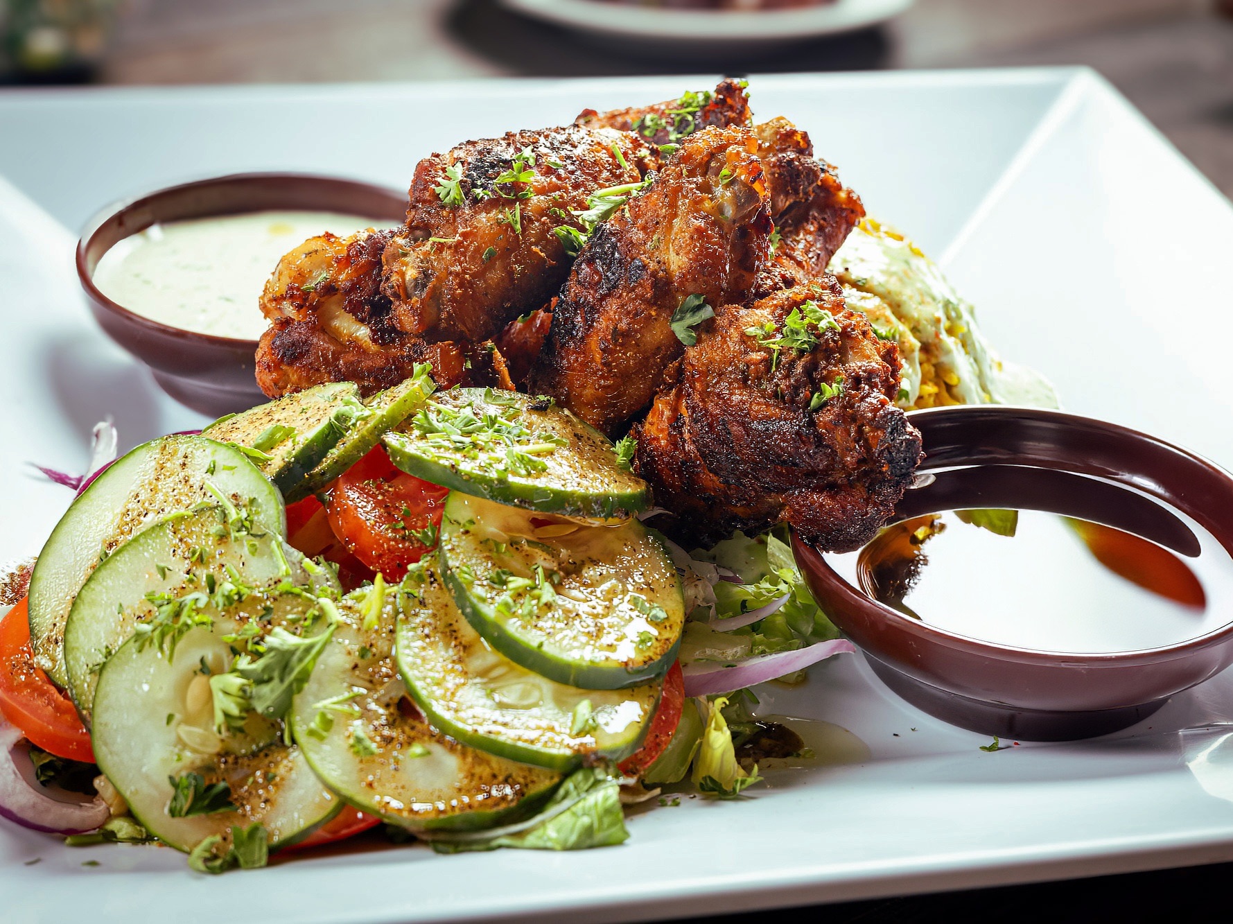 Grilled Marinated Chicken Wings (gf).