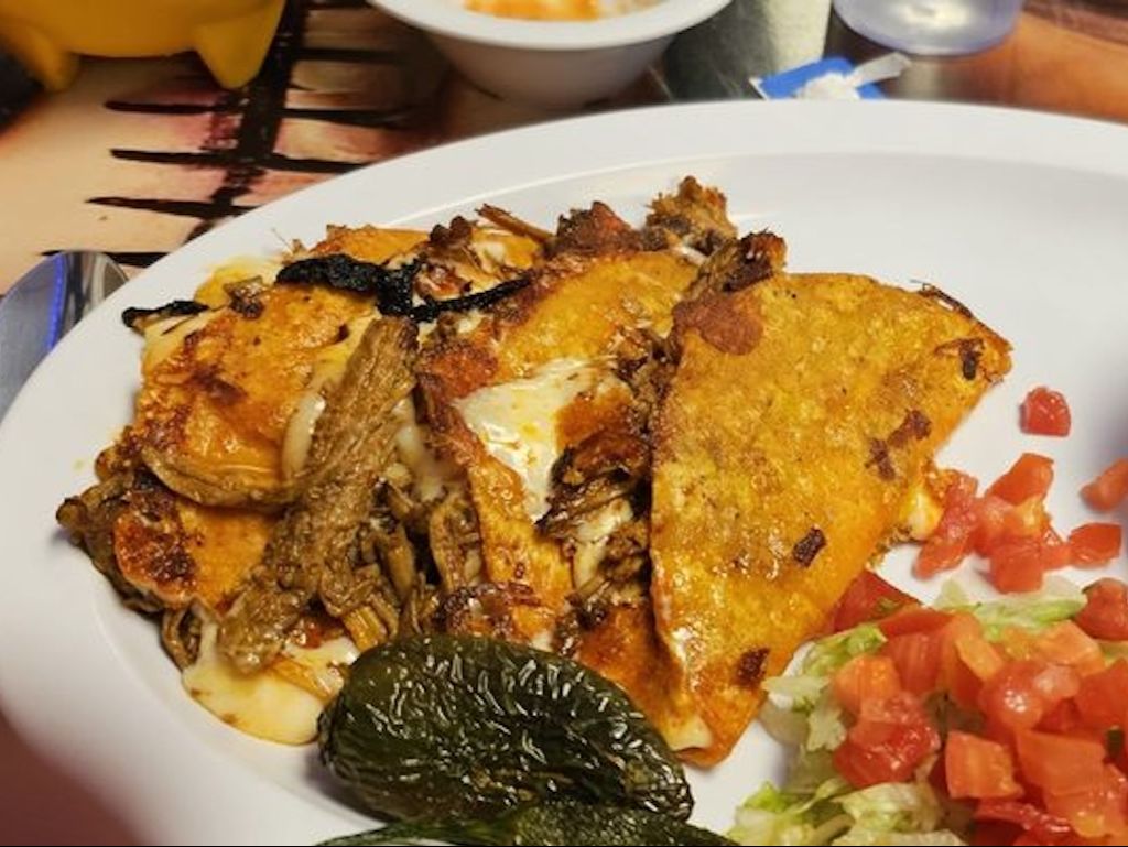 Quesa-birria tacos.