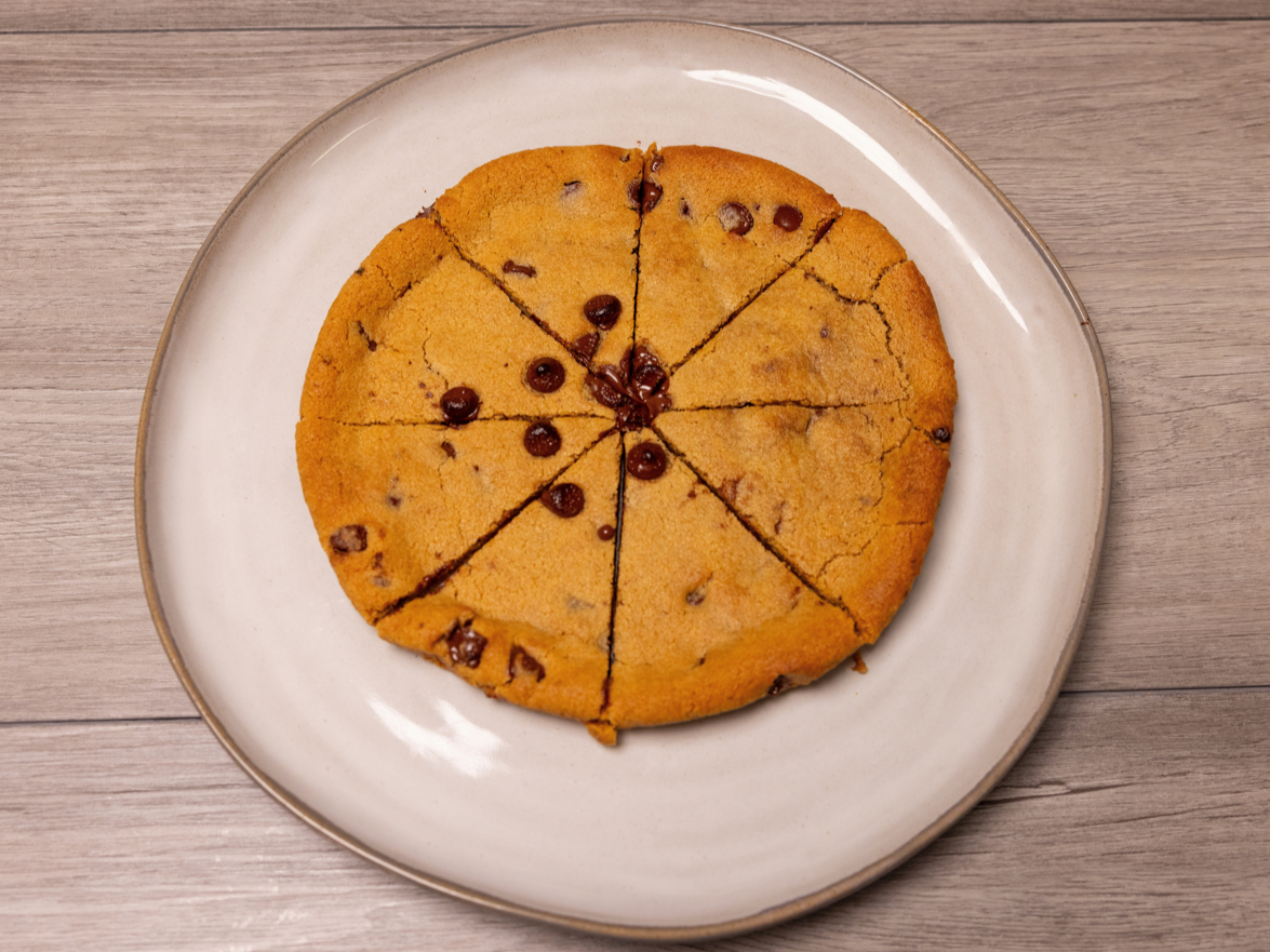 8" Chocolate Chip Pizza Cookie.