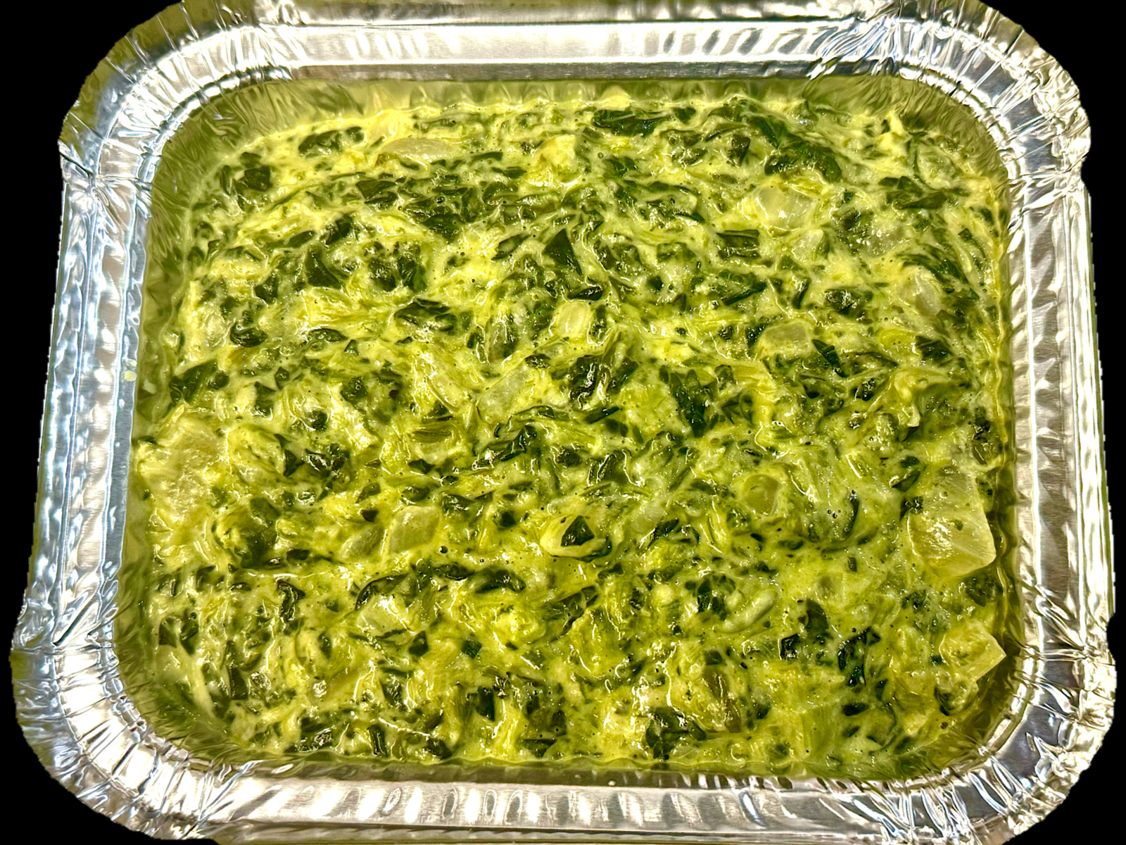 Large Full Tray Homemade Creamed Spinach.