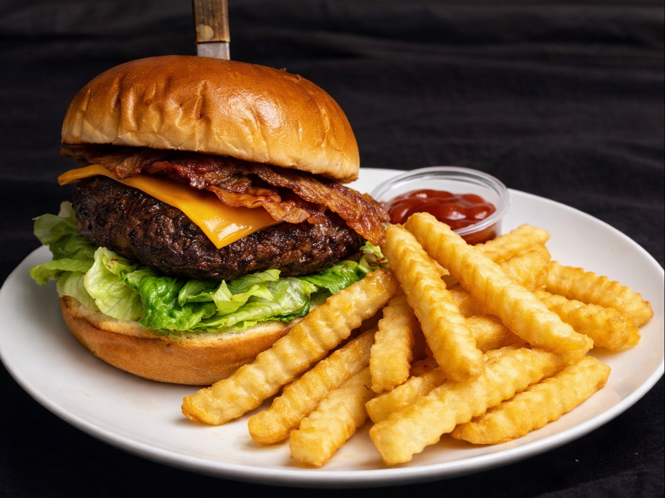 Bullfish Burger + Fries.