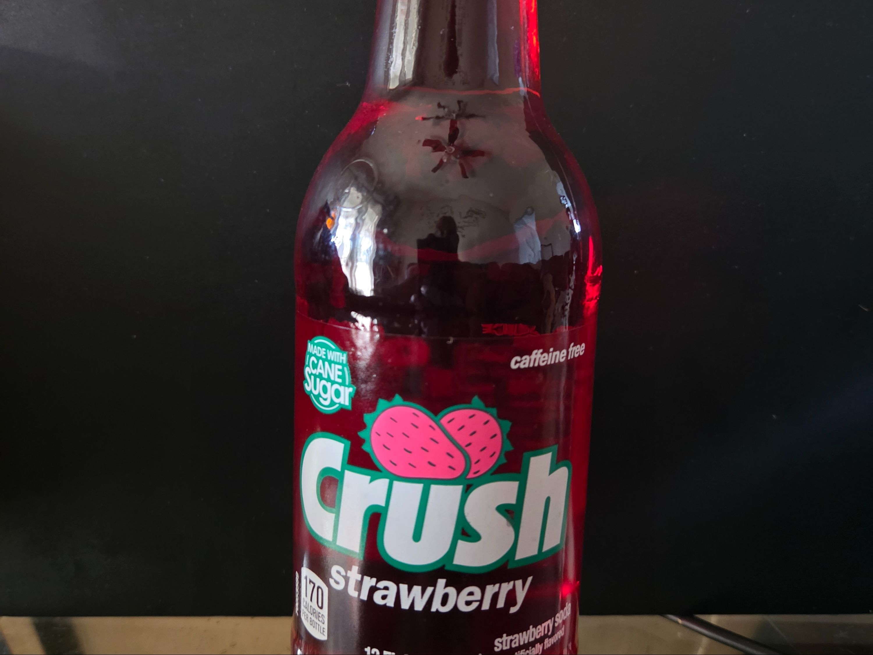 Crush Strawberry Soda 12oz Glass bottle.
