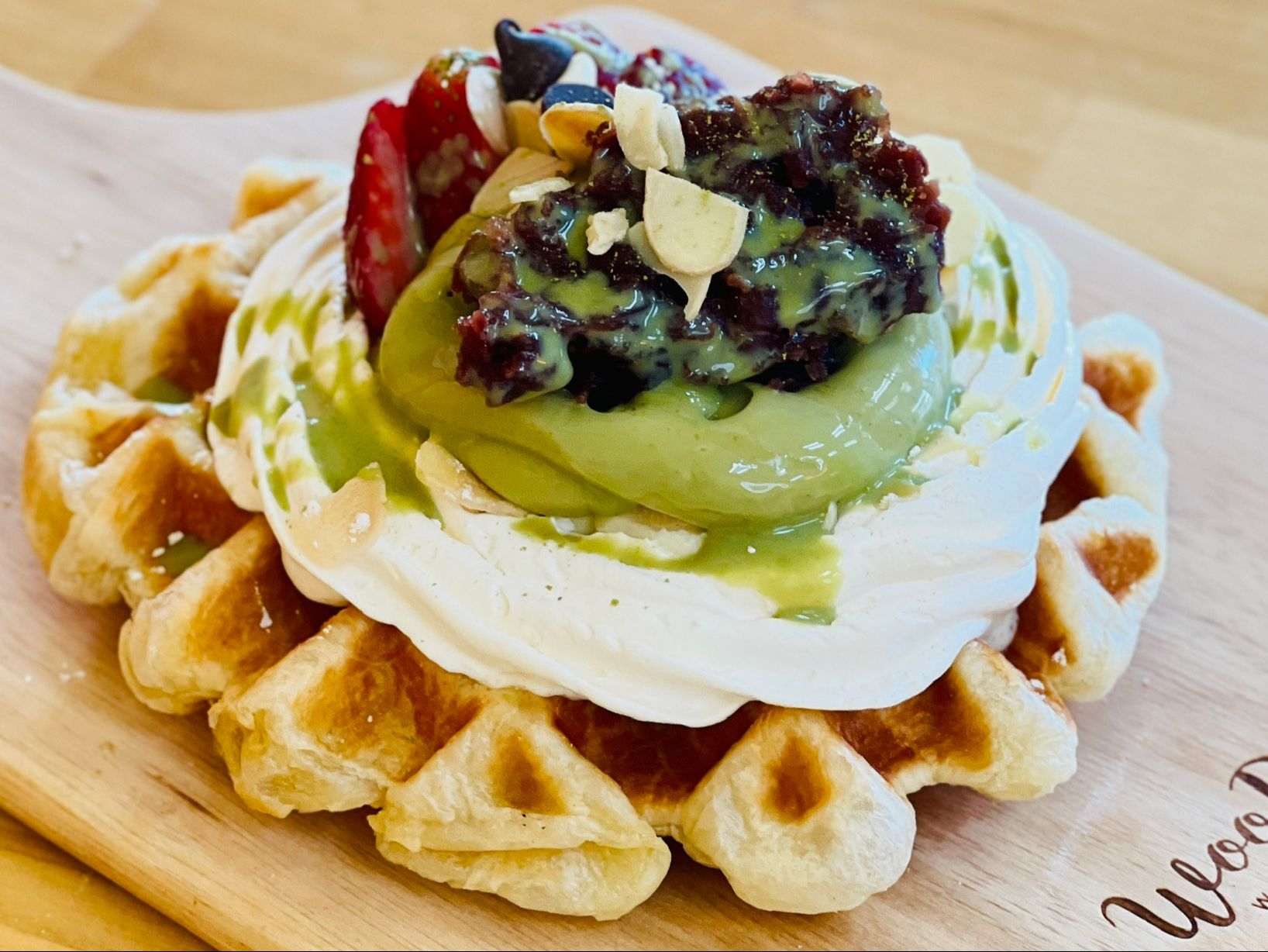 Green Tea (Homemade Whipped Cream) & Red Bean.