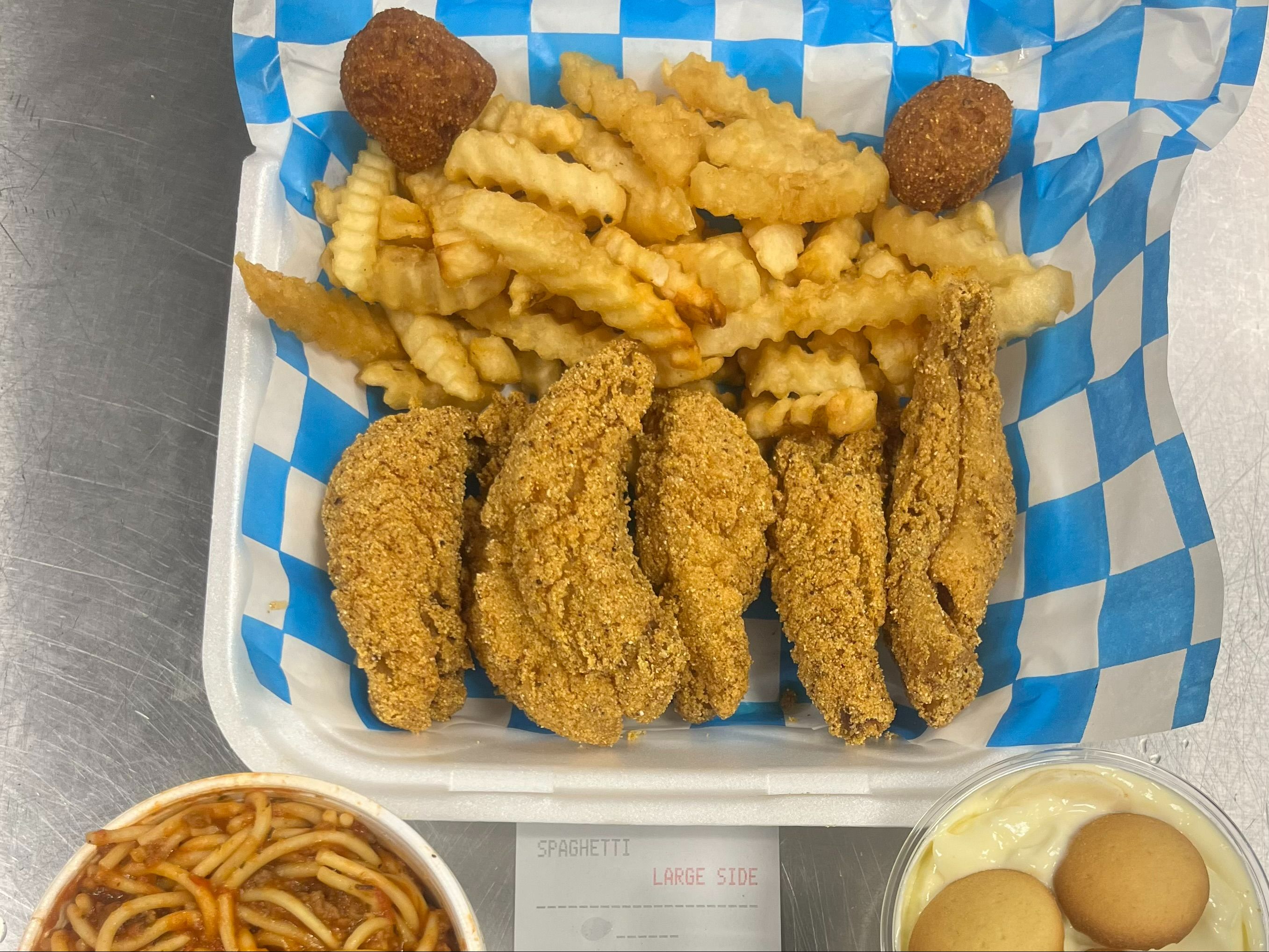 5 PIECE PERCH FILLET DINNER WITH FRIES