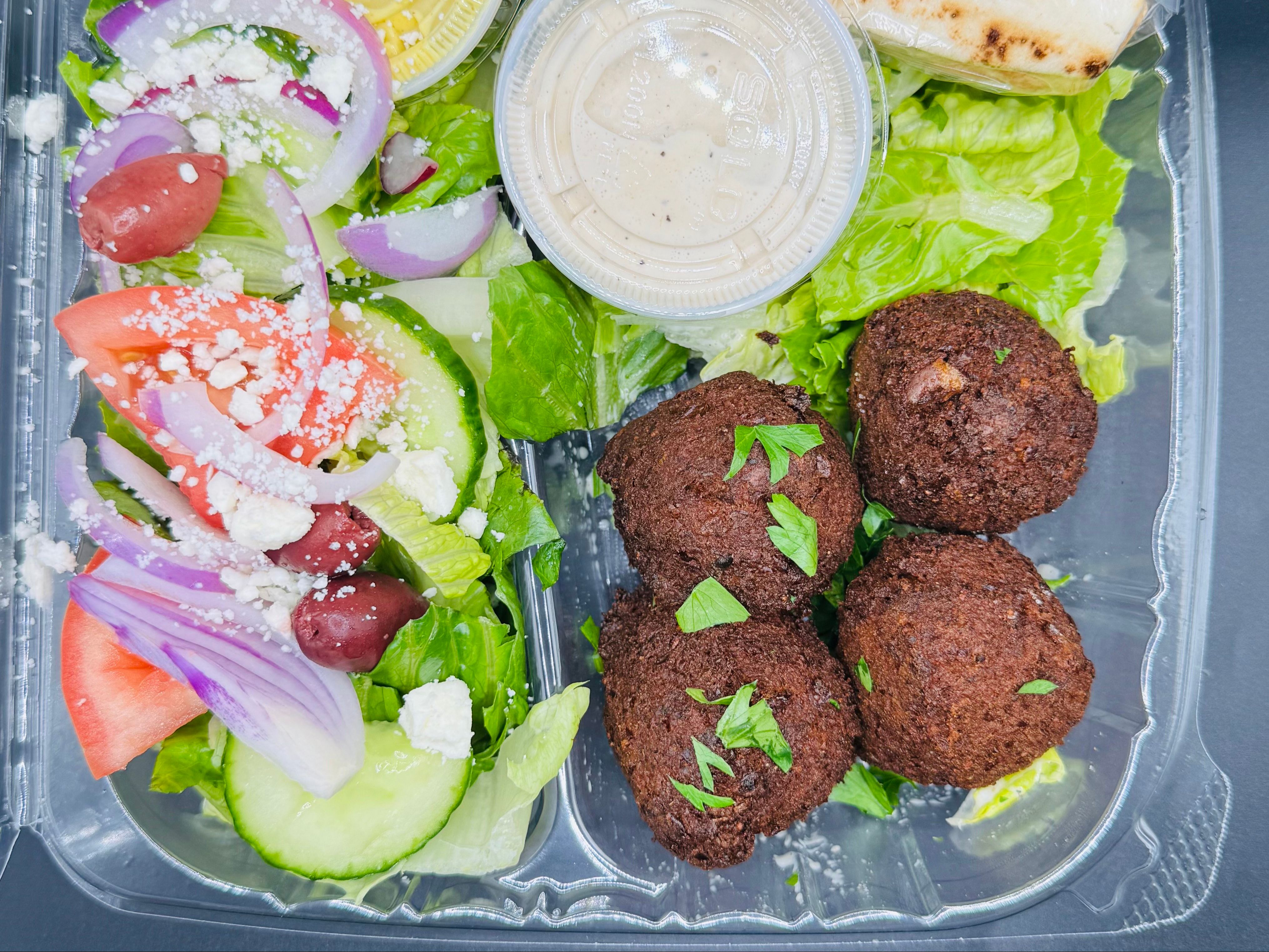 Falafel plate (no cheese).