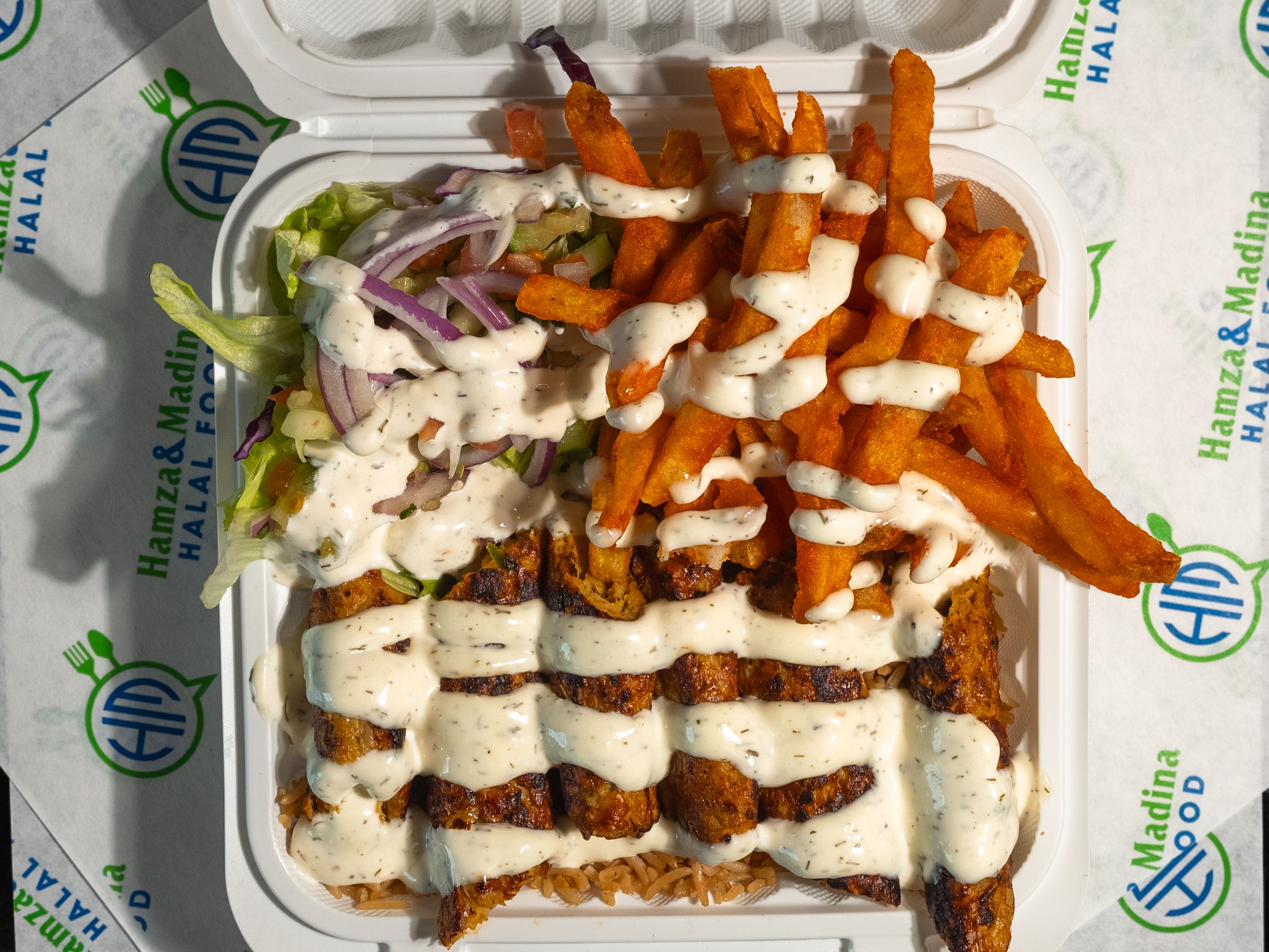 Kofta Kabab Over Rice.