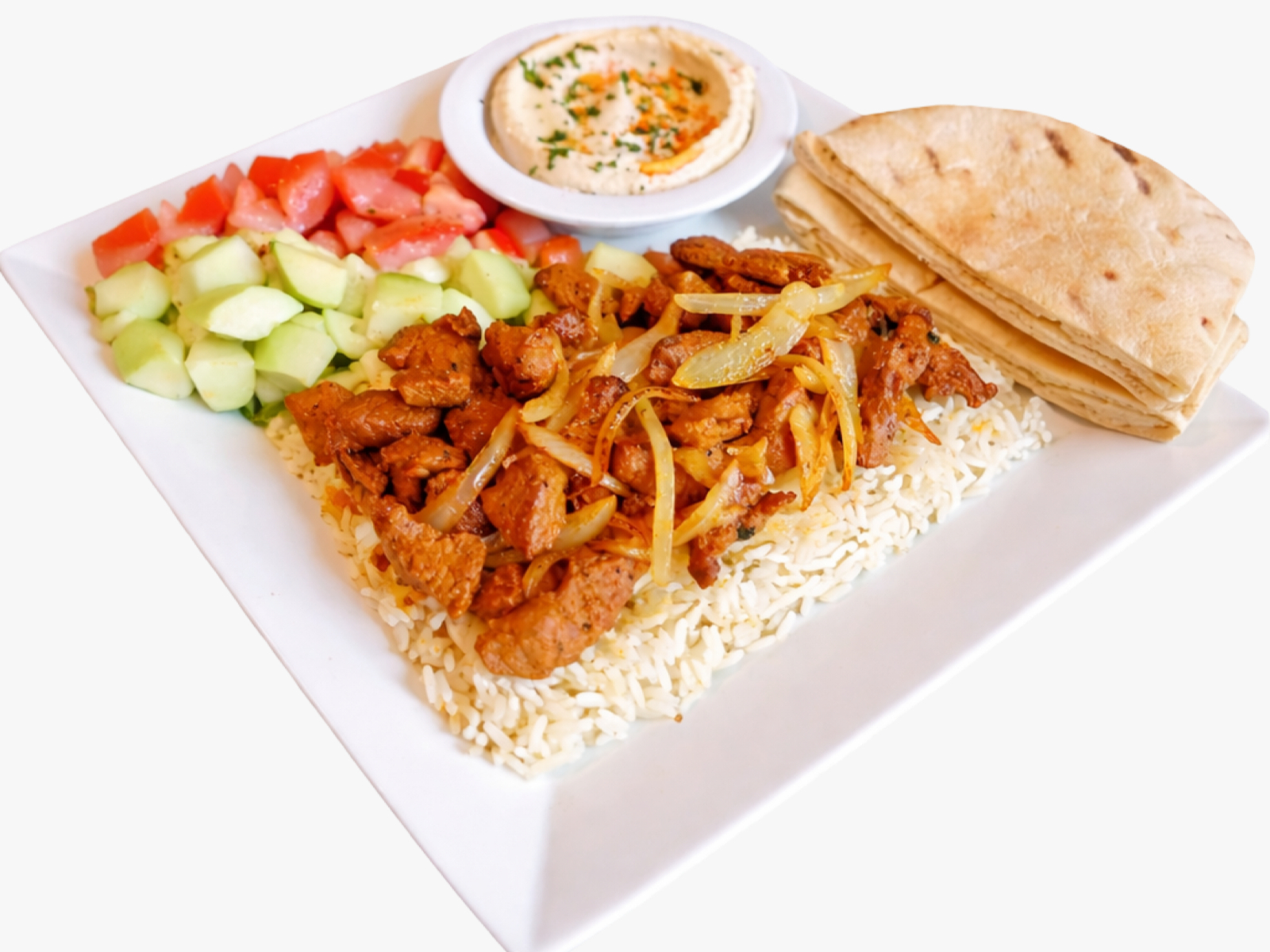 Shish Kabob (Lamb) Plate.
