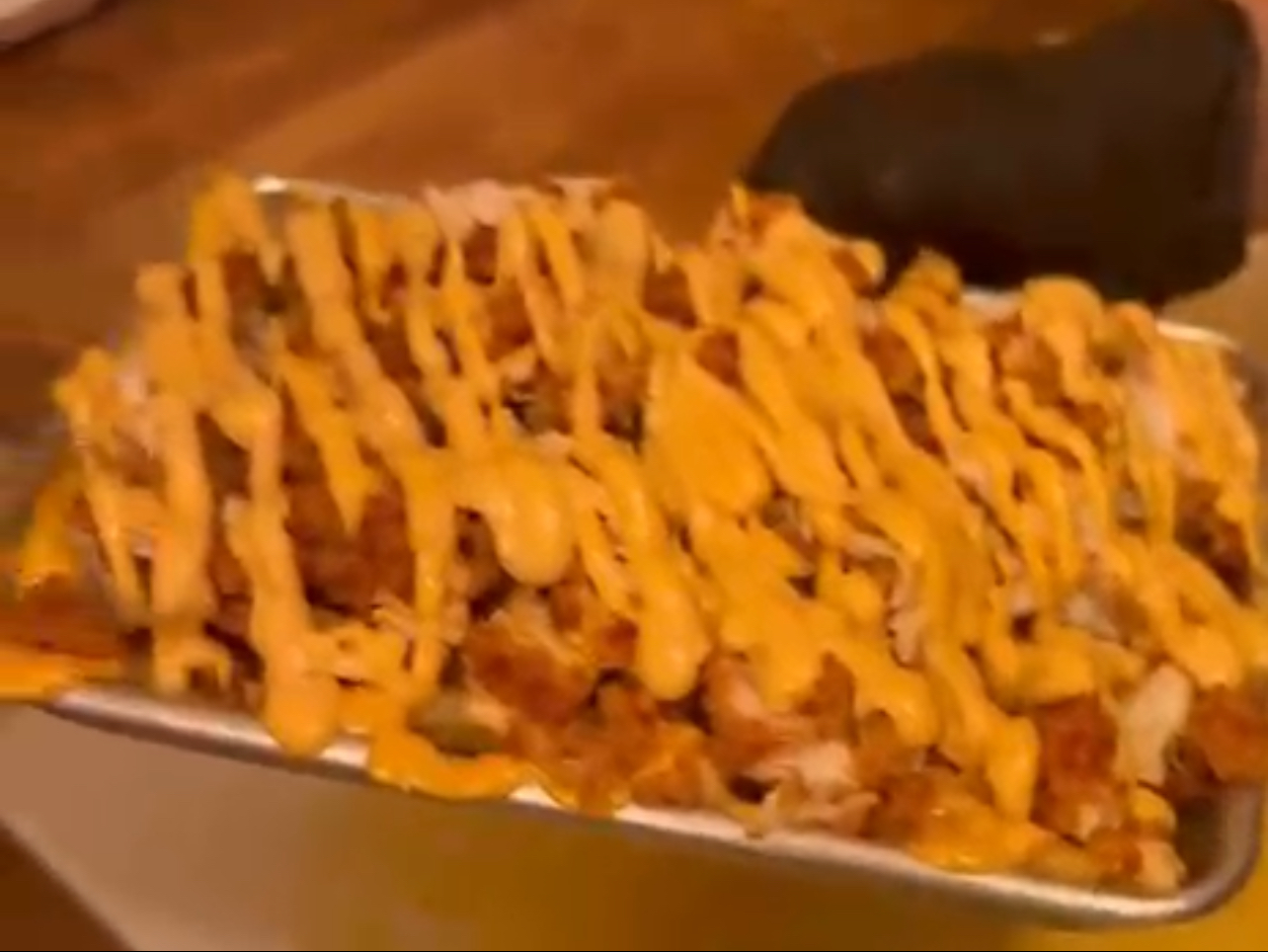 Flamin Loaded Mac and Fries w/2 Tenders.