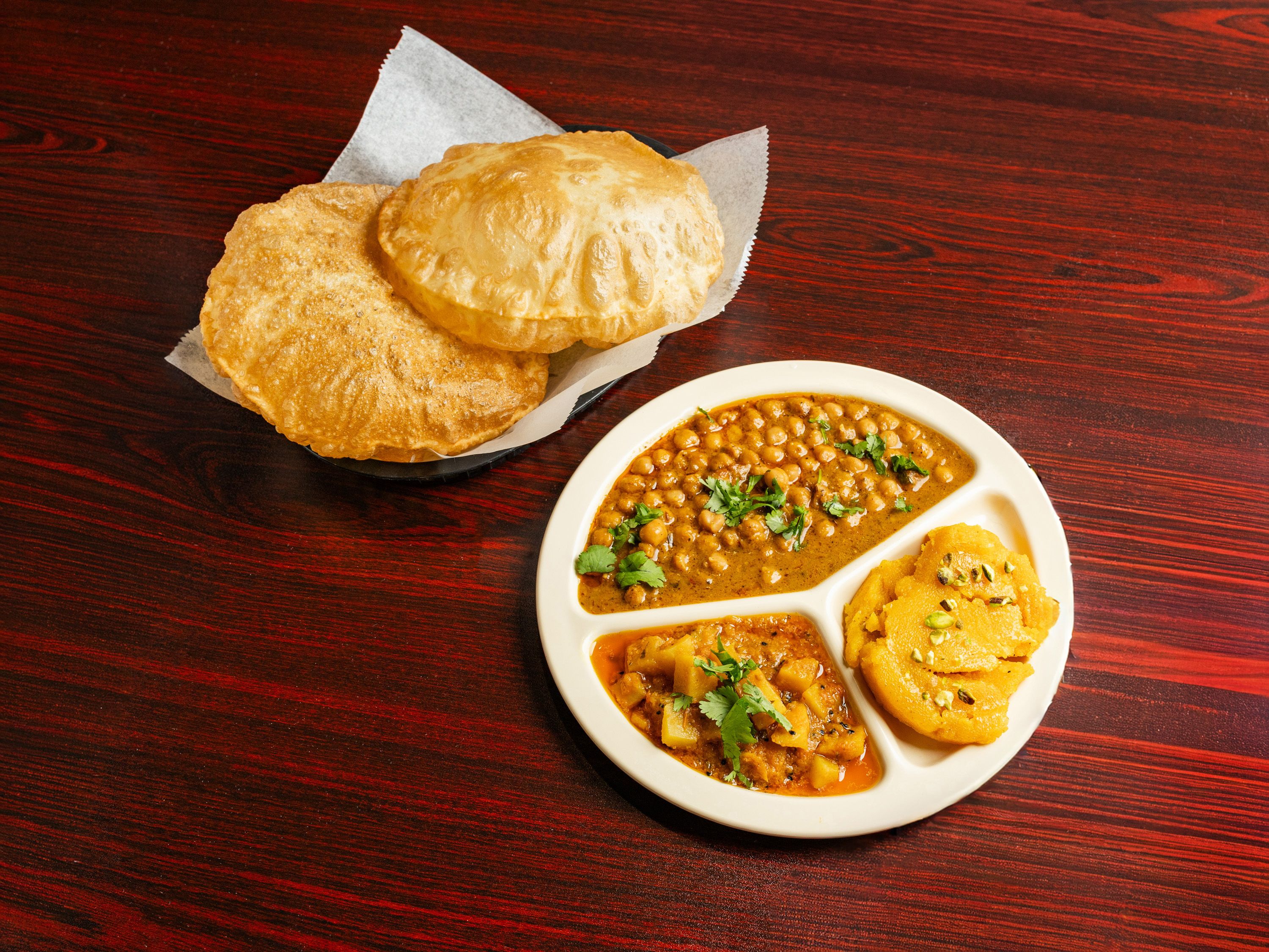 Halwa Puri Plate.