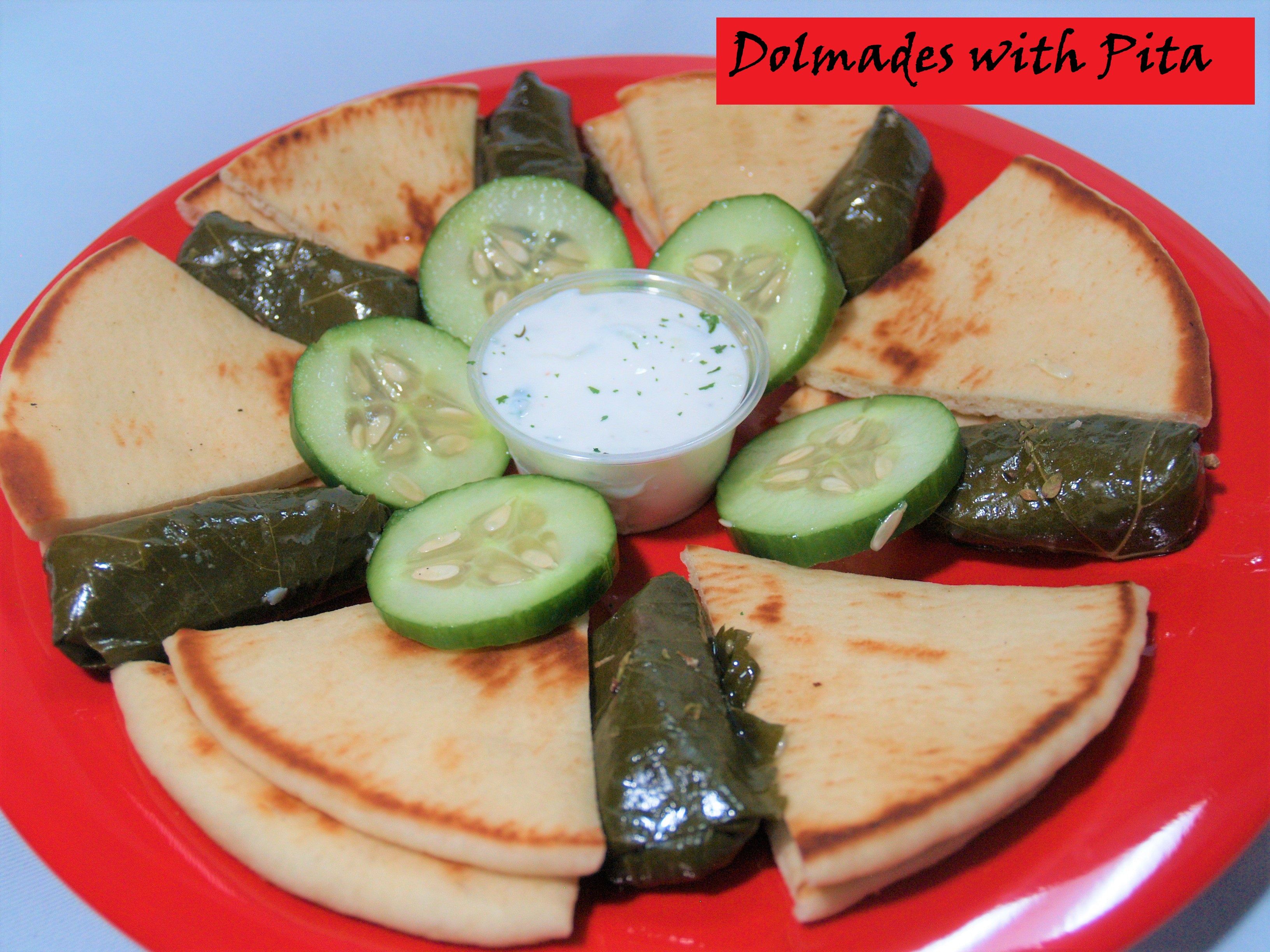 Dolmades with Pita.