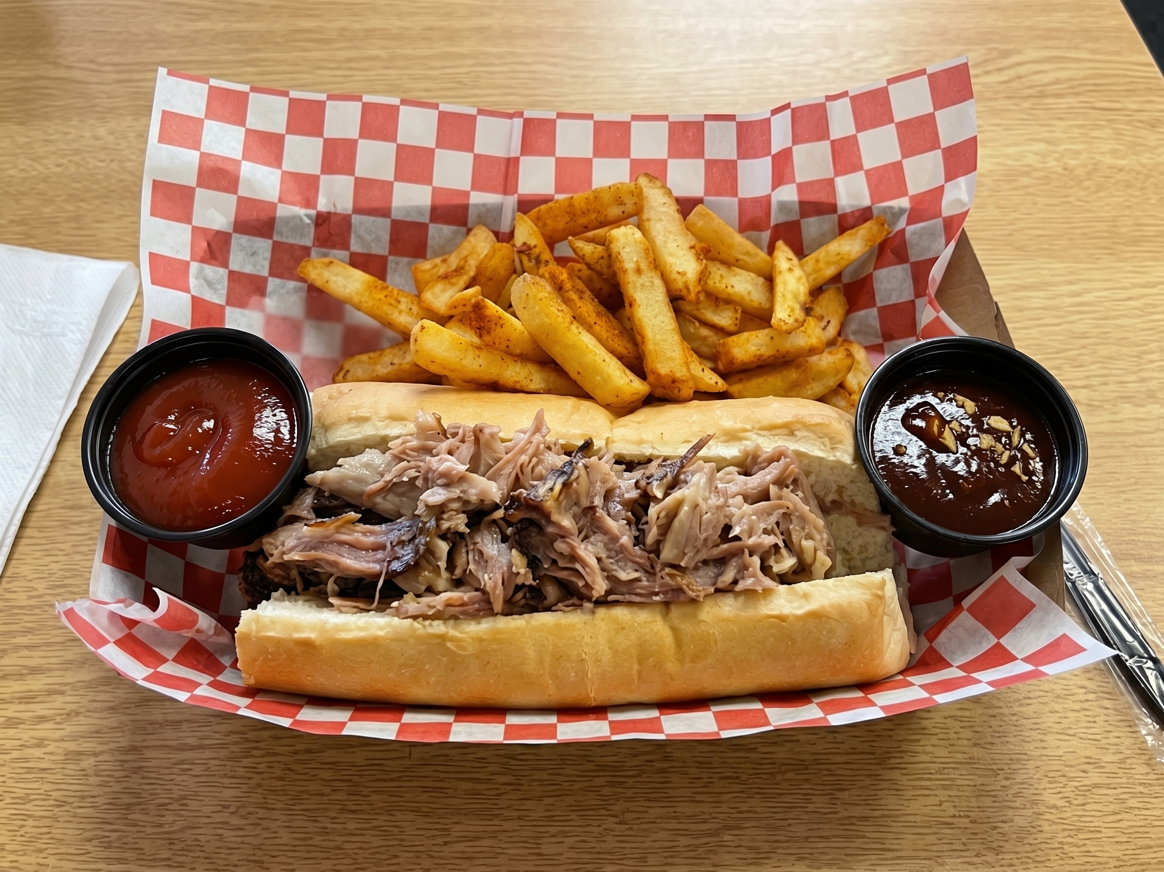Spare Rib Sandwich.