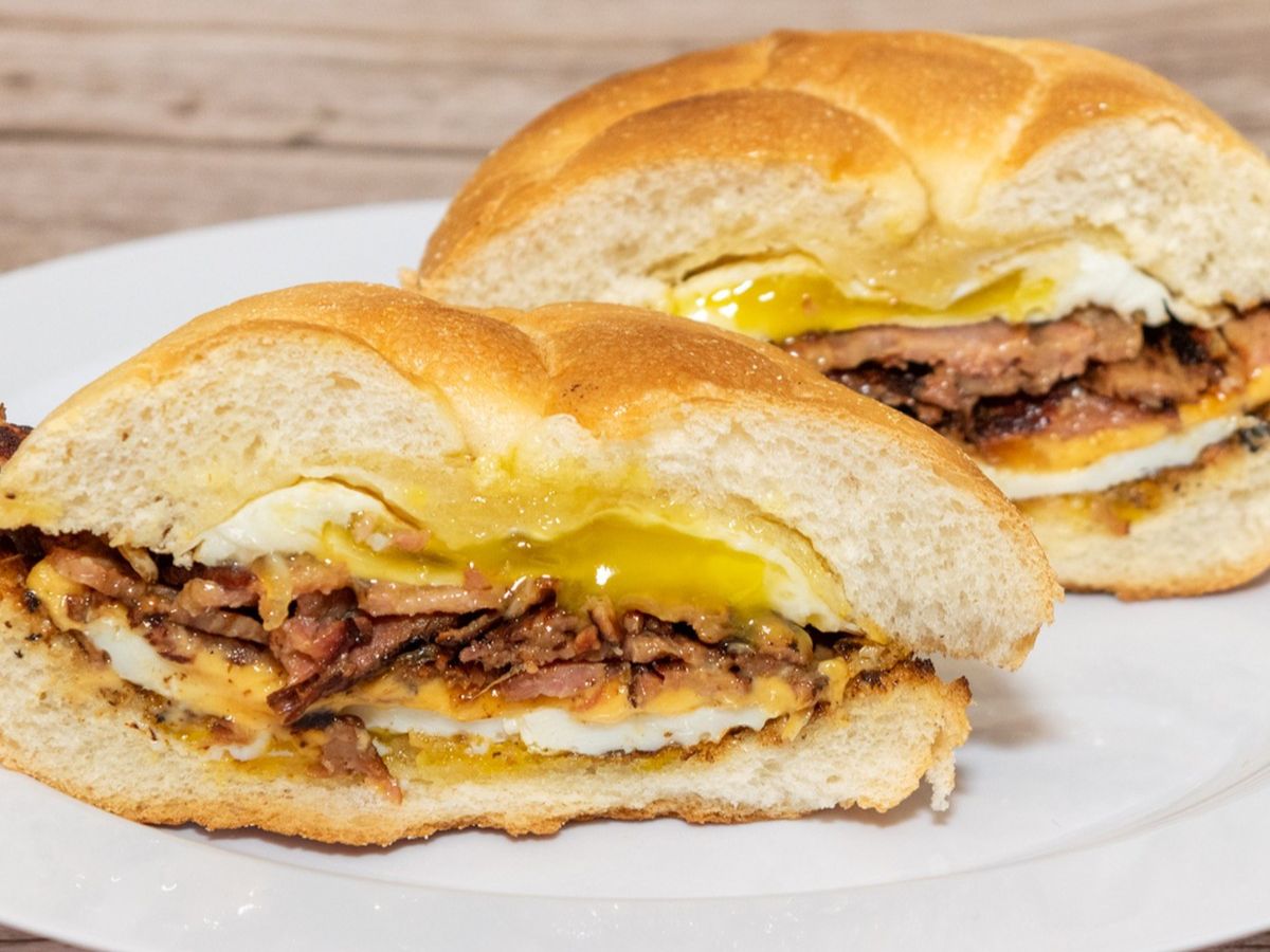 Turkey Bacon, Egg & Cheese Sandwich.