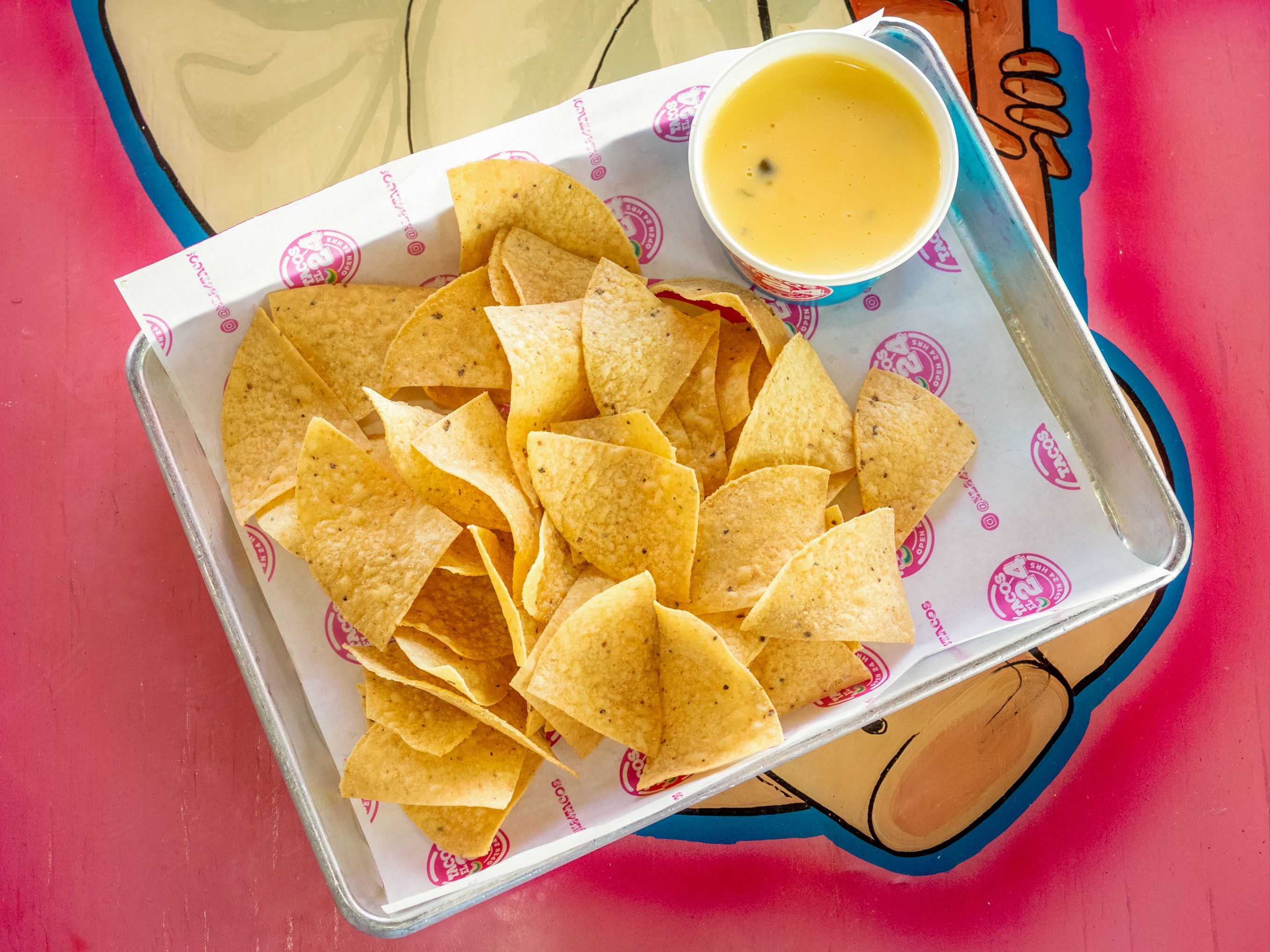 Cheese Dip & Chips.