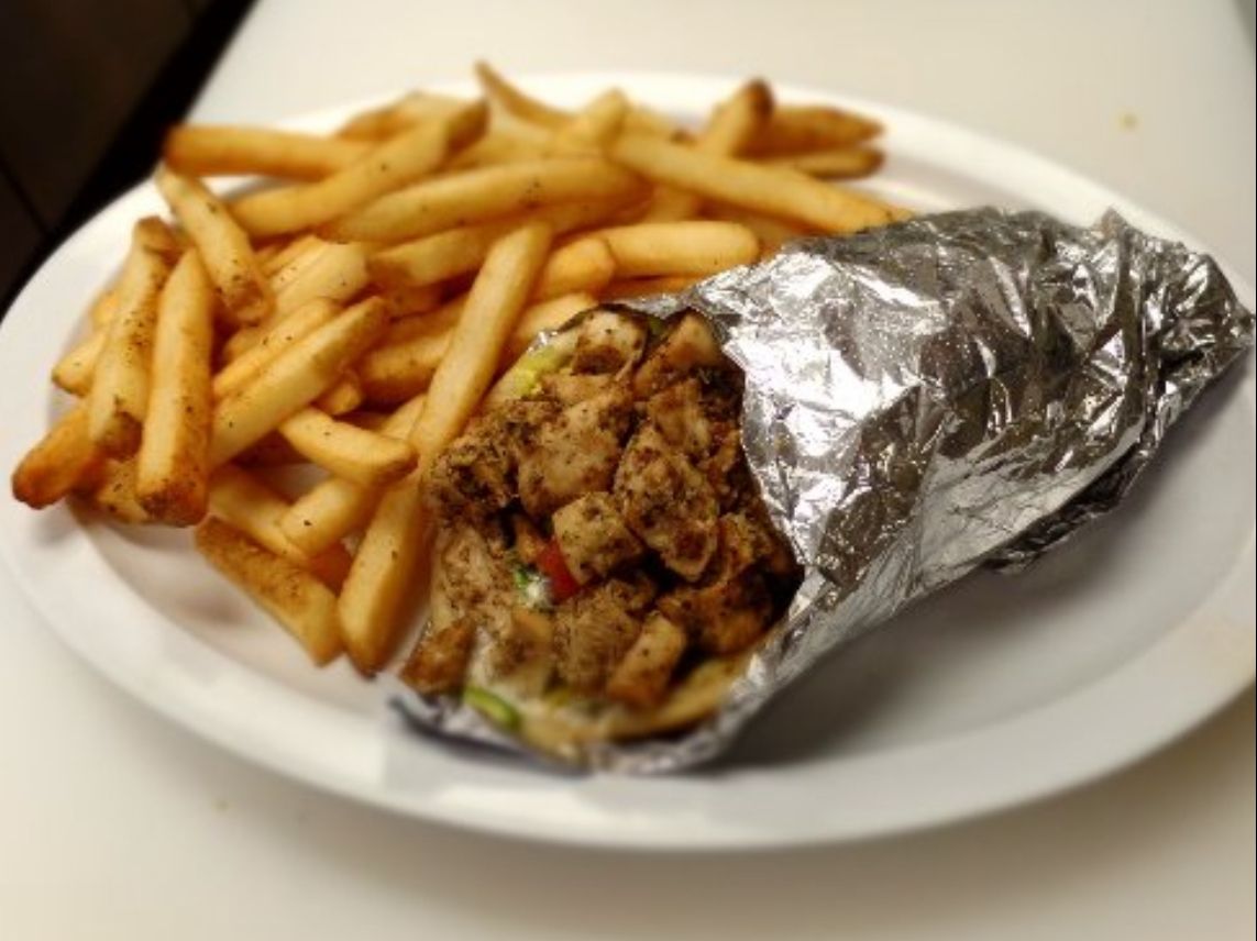 Chicken Gyro Pita & Fries