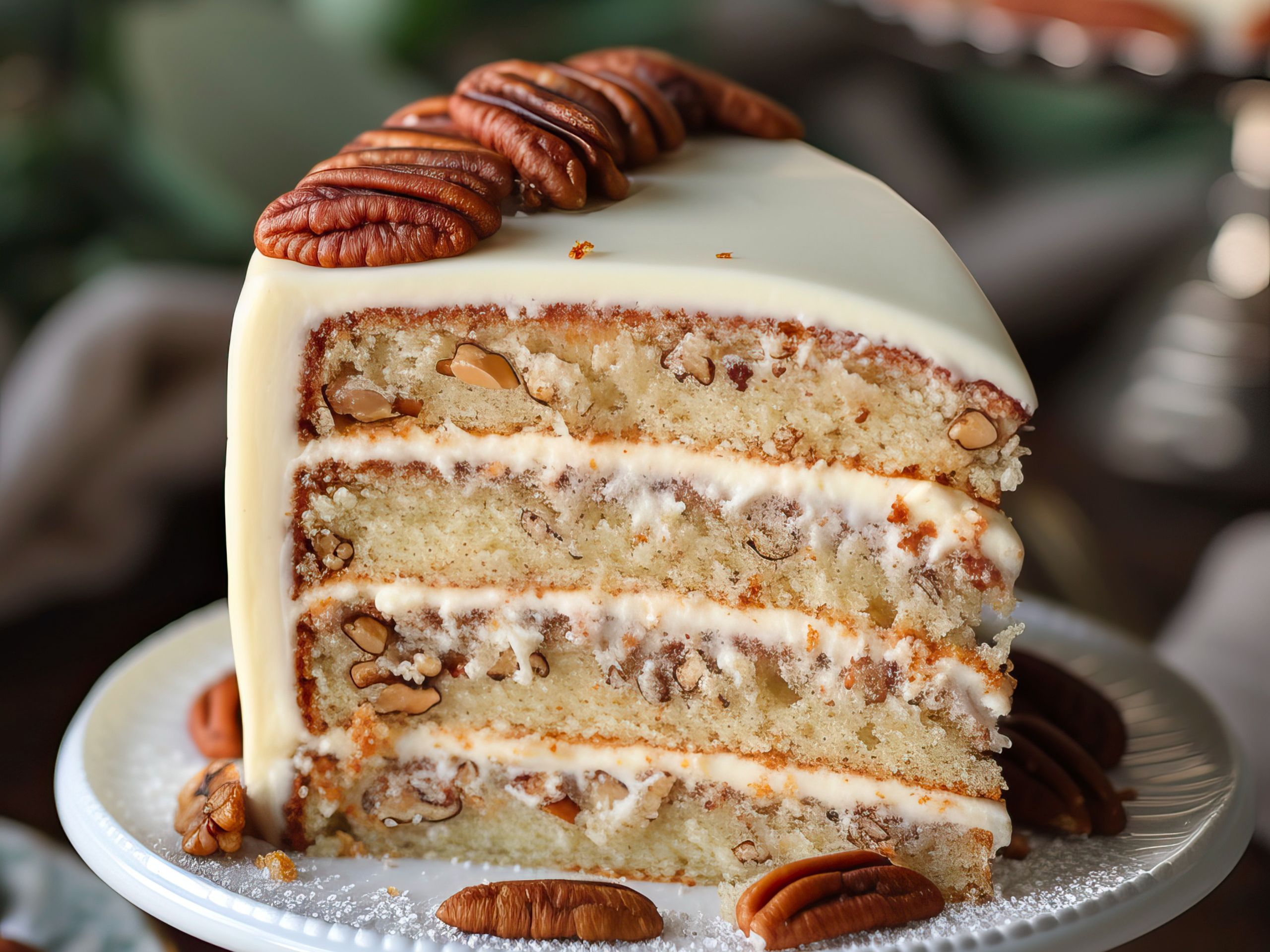 Carrot Cake W/Vanilla Ice Cream.