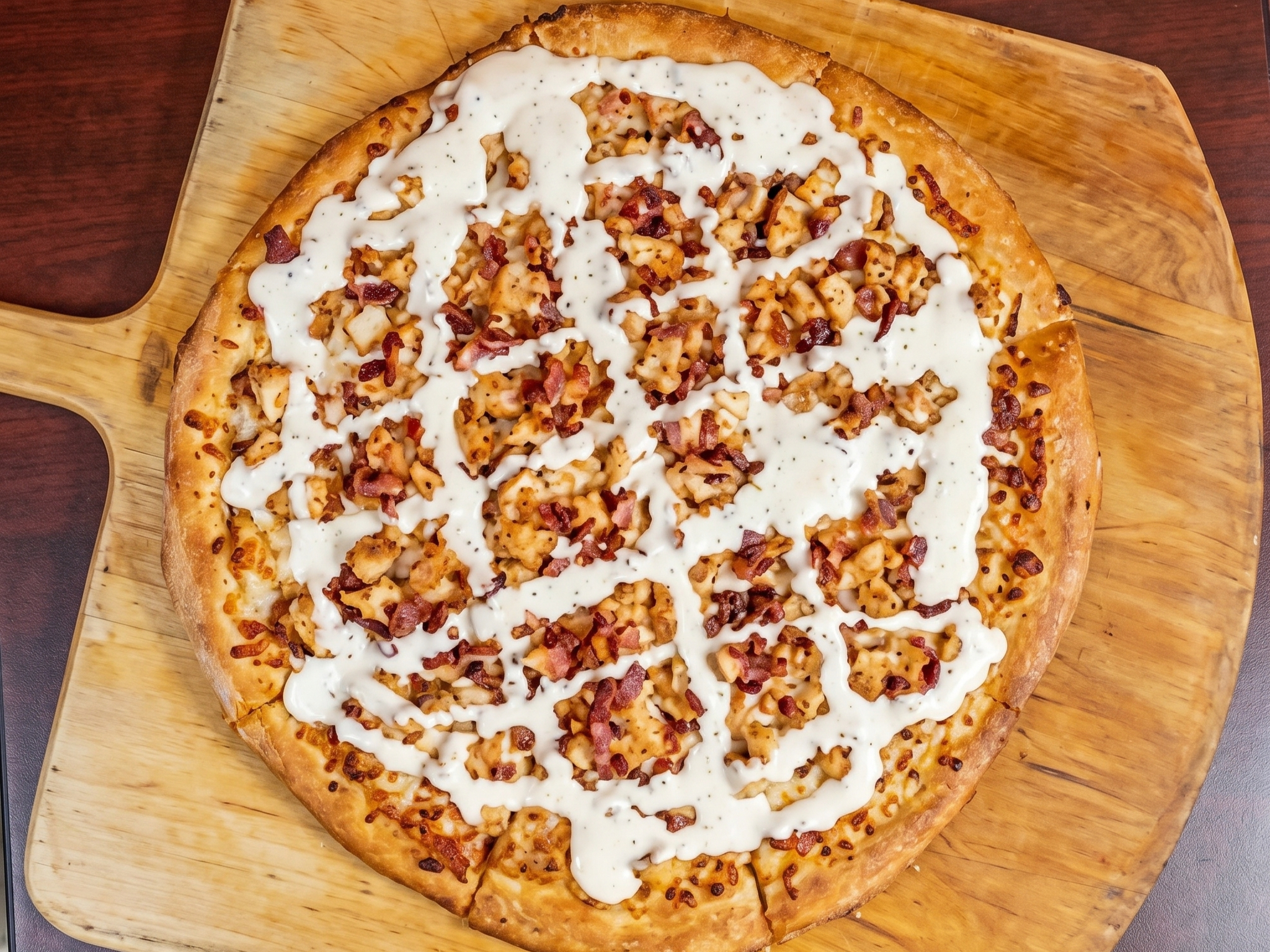 Chicken Bacon Ranch Pizza.