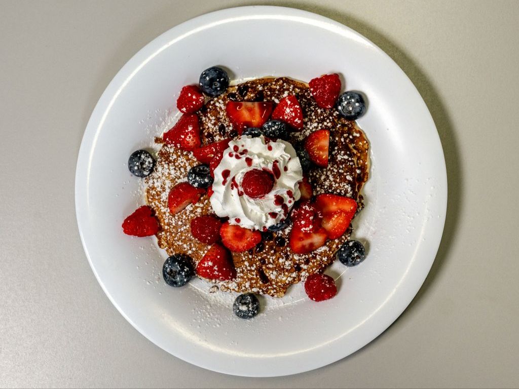 Berry Oatmeal Pancakes.
