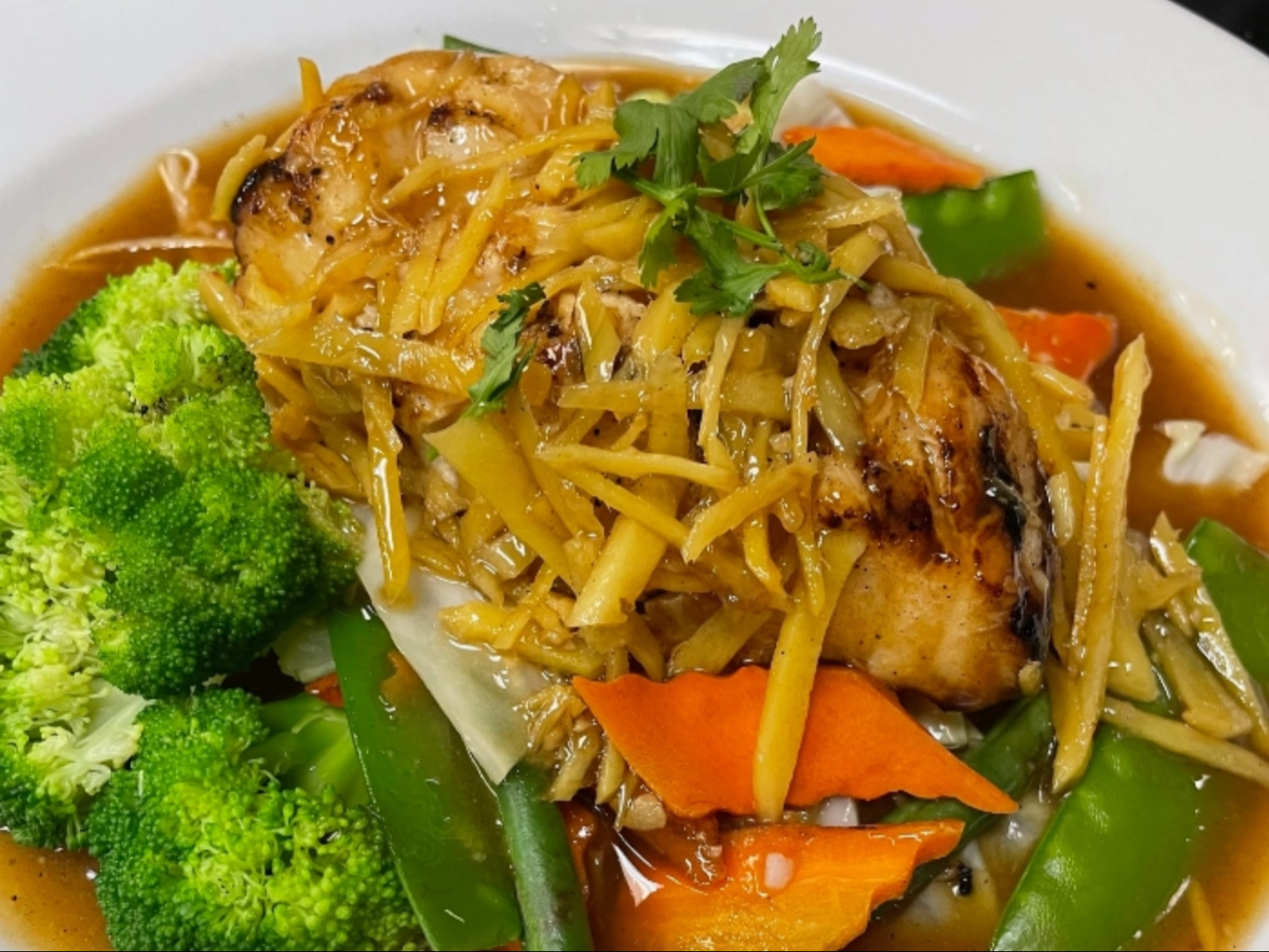 Grilled Sea Bass Gingerine.