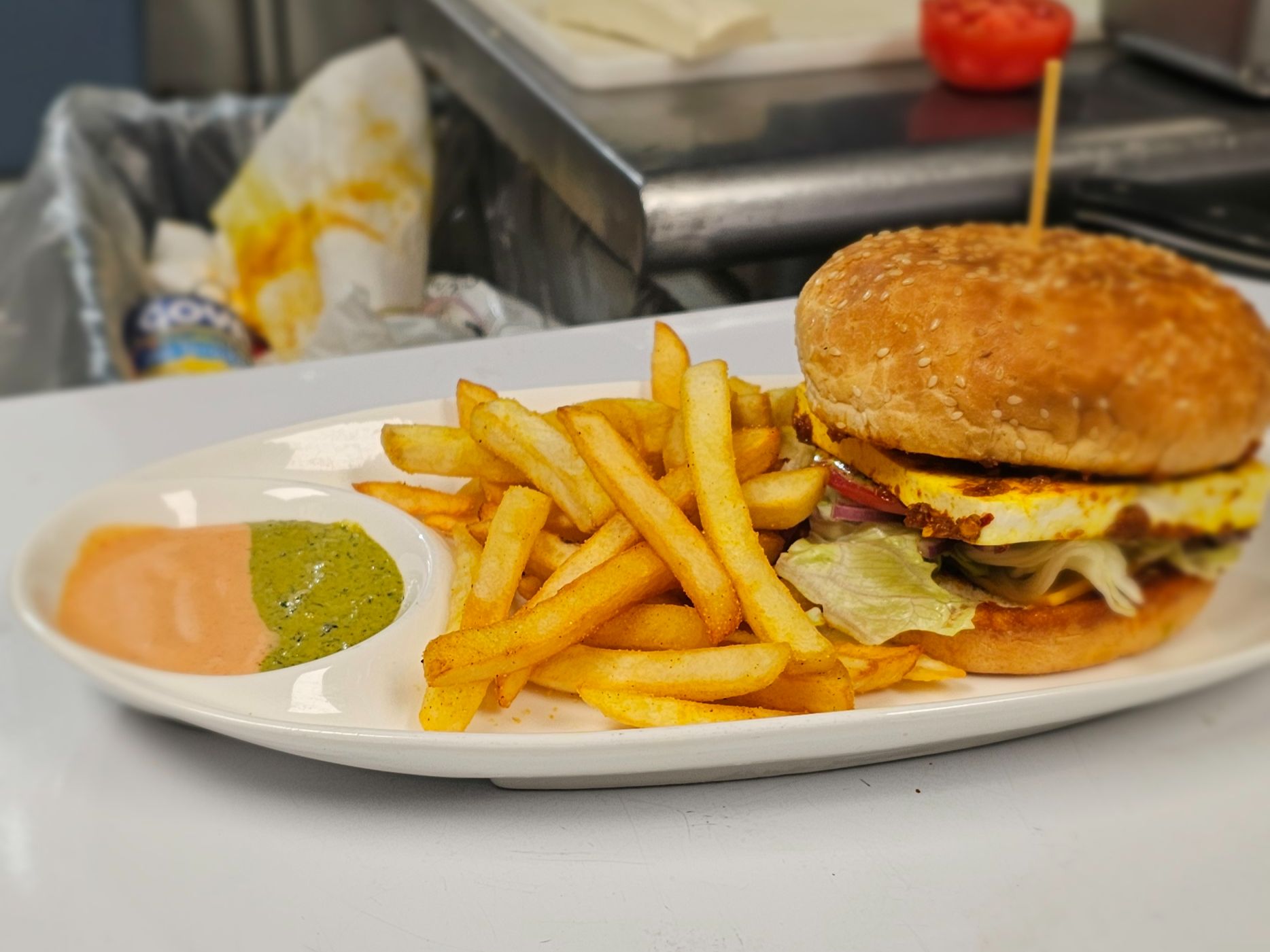 Paneer Tikka Burger.