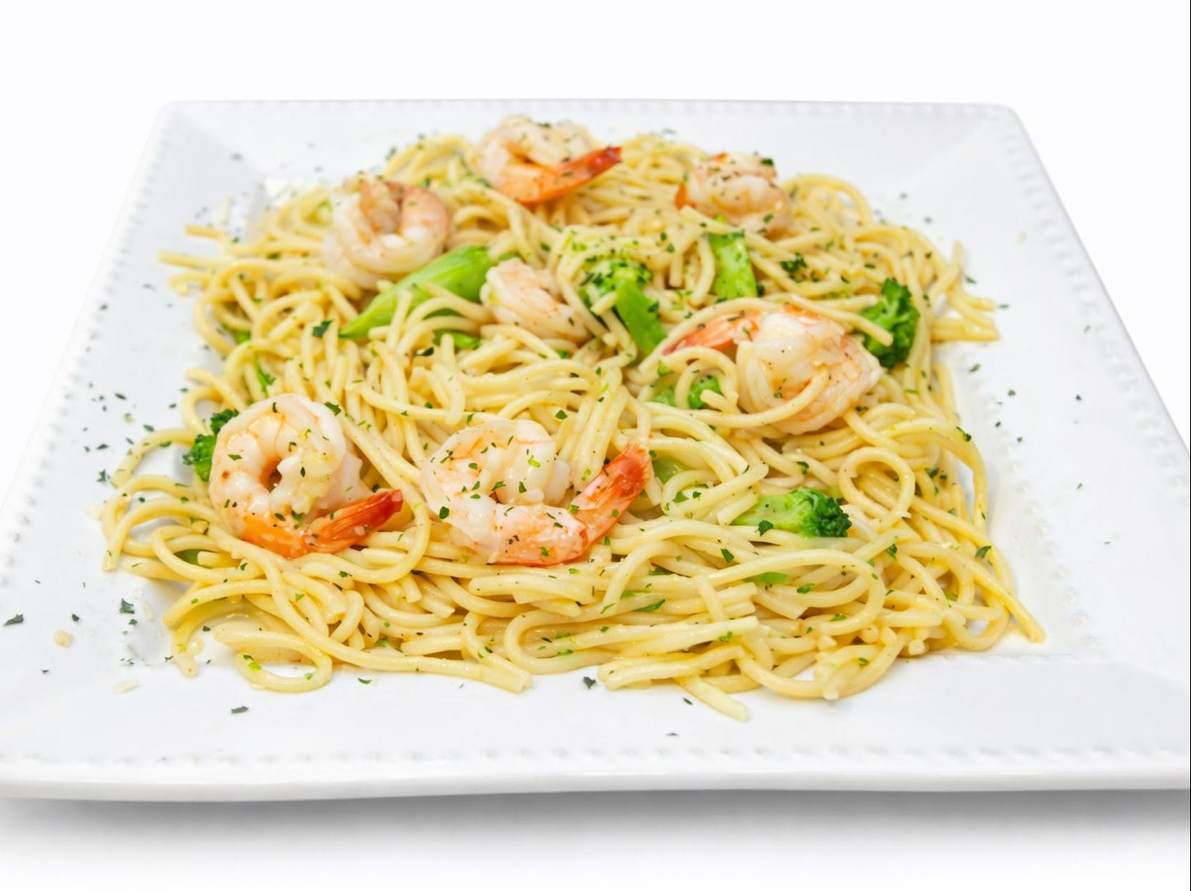 Shrimp with Broccoli in Garlic Sauce.