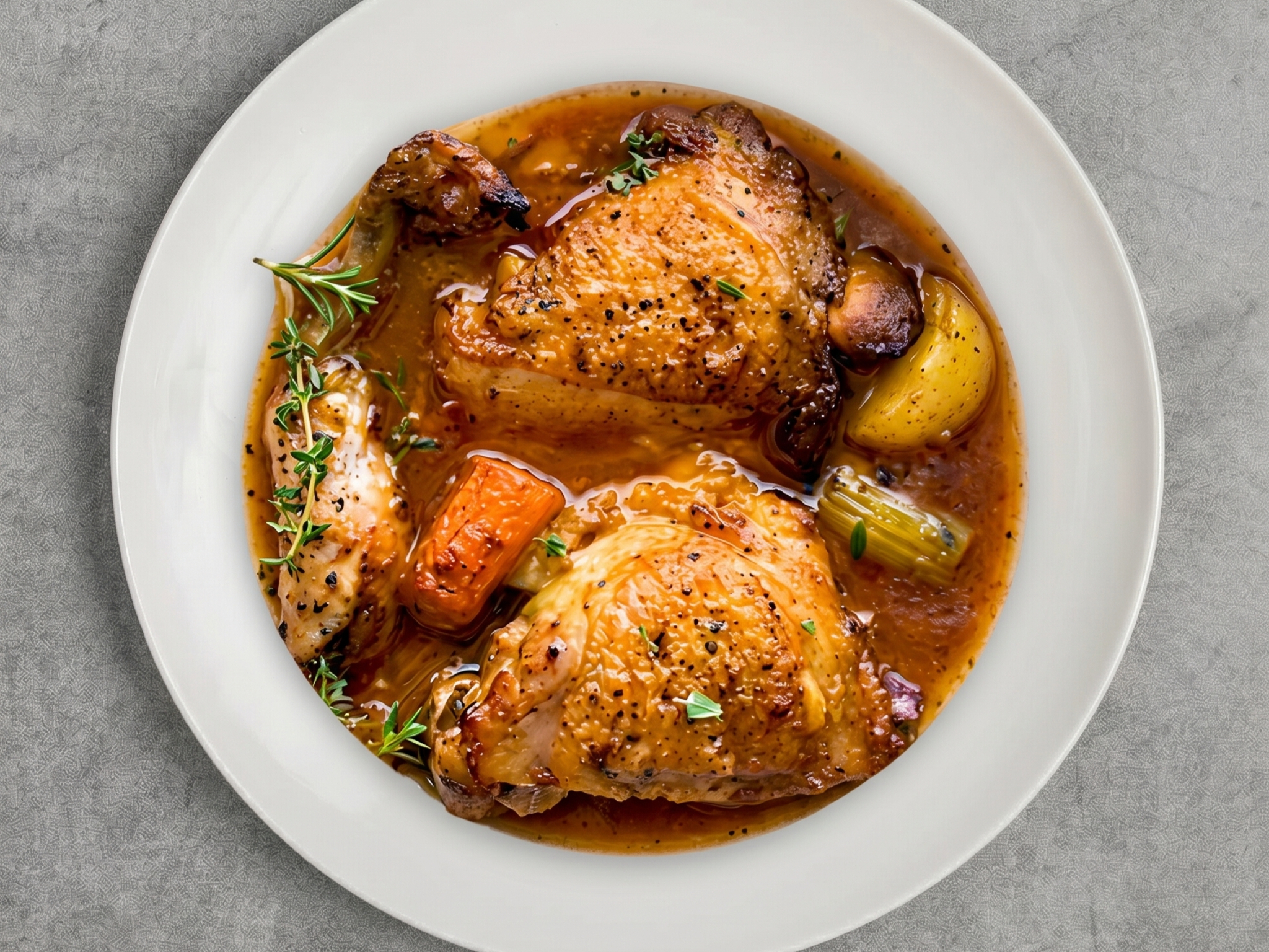Sweet Brown Stewed Chicken.