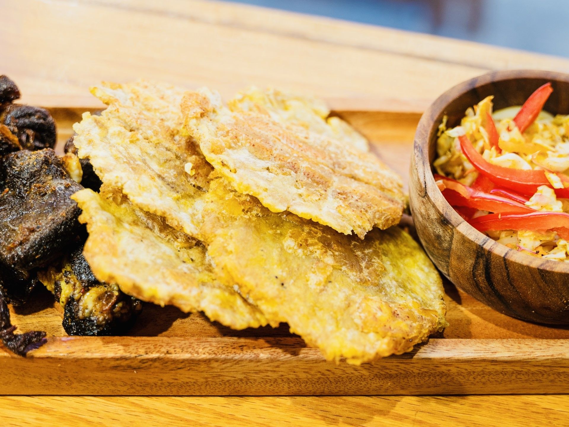 Fried Goat w/ Fried Plantain.