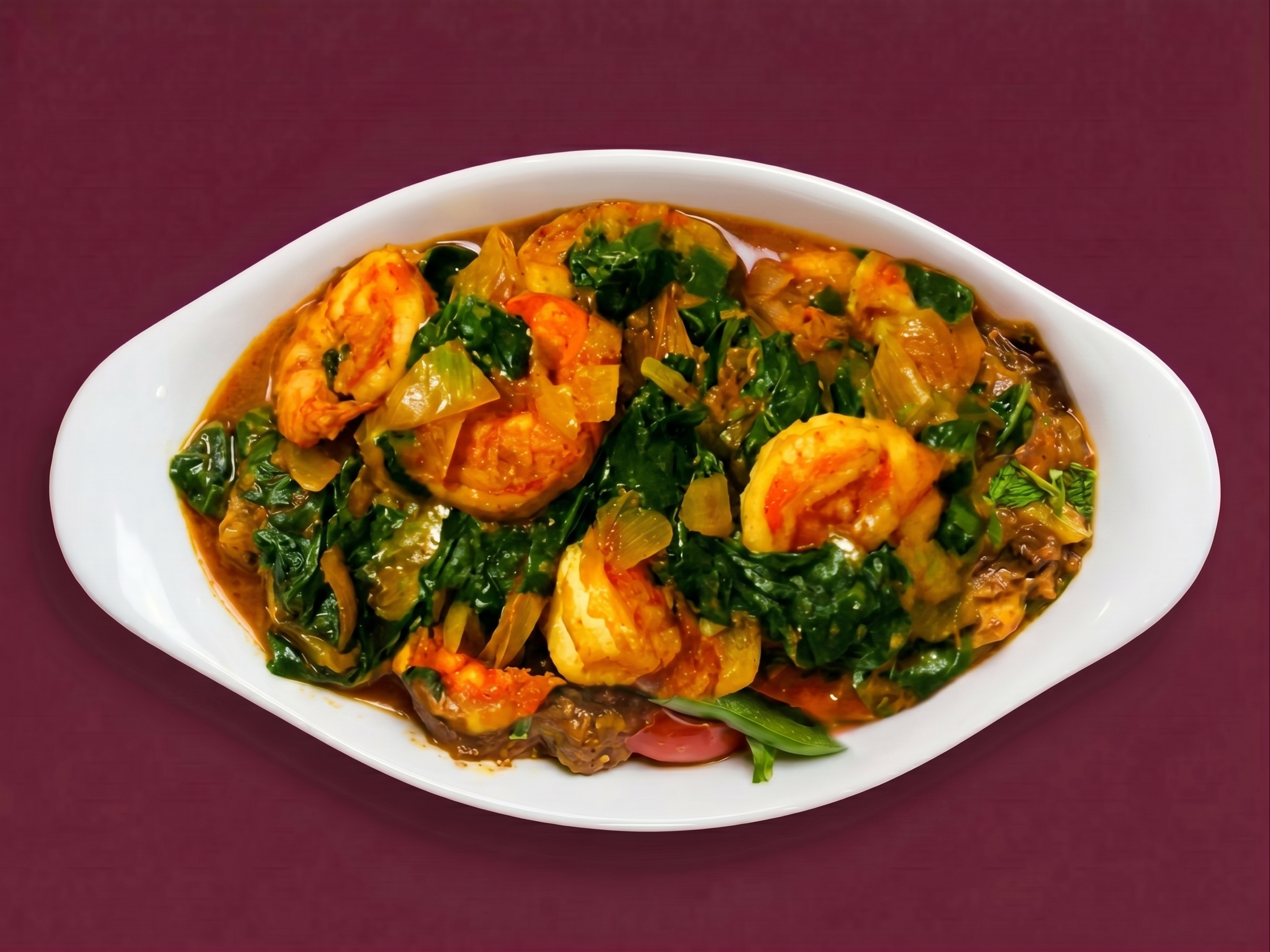 47. King Prawn Saag.