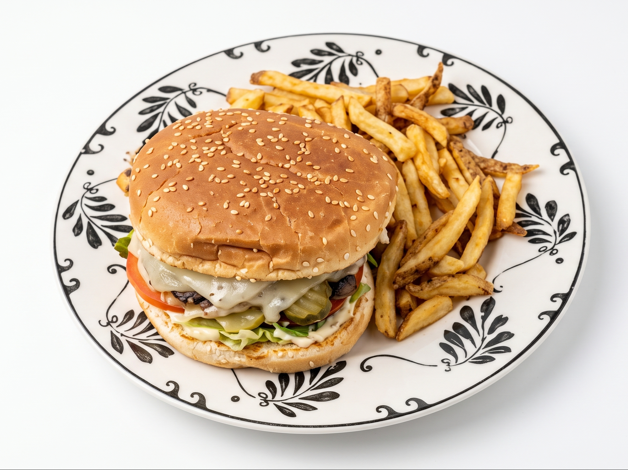 Mushroom & Swiss Burger.