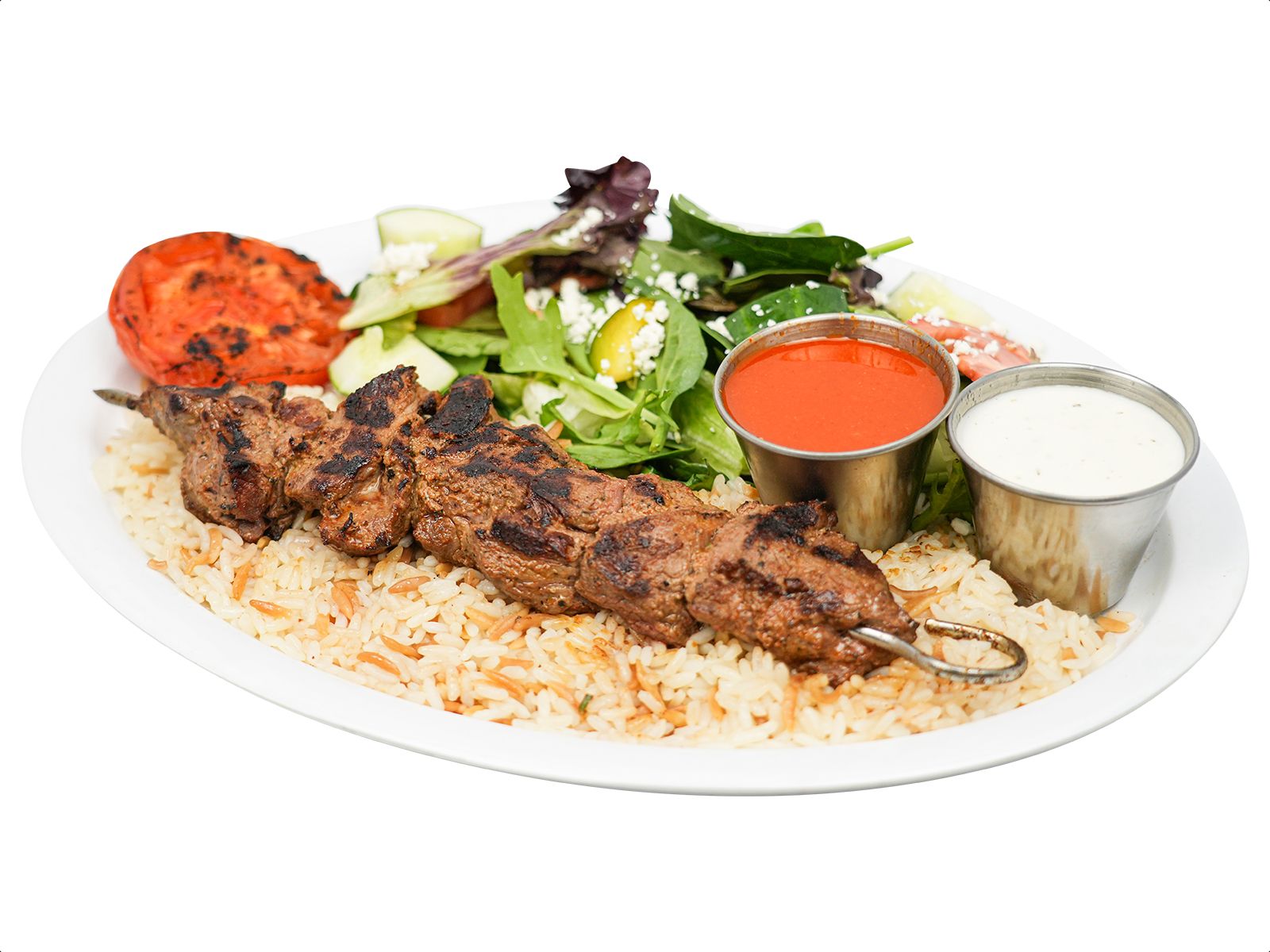 Lamb Kabob Plate.