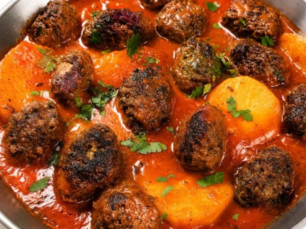 Kafta in Tomato Sauce.
