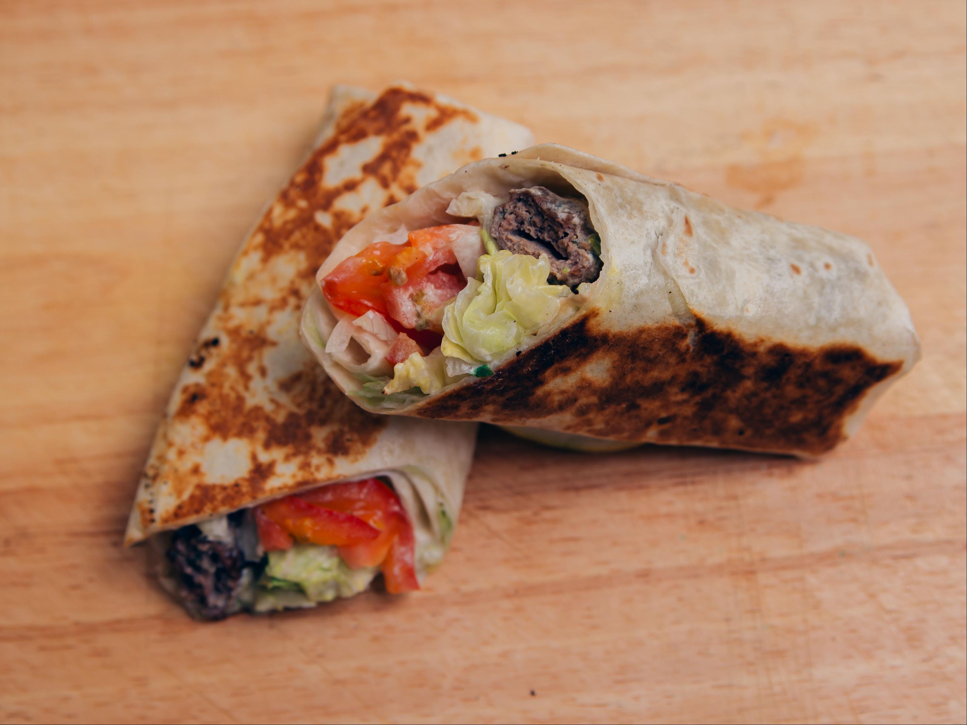 Lamb Kabob Sandwich.