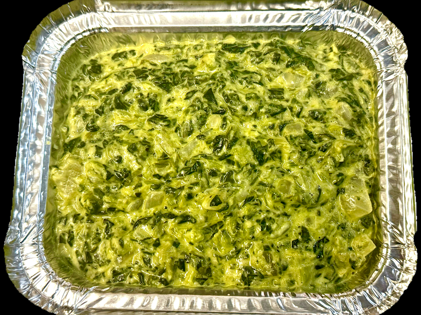 Large Full Tray Homemade Creamed Spinach.