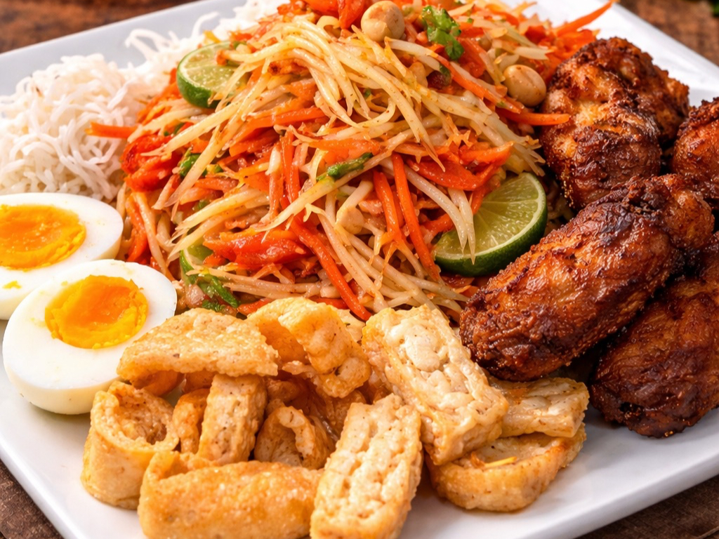 Papaya Salad Platter.