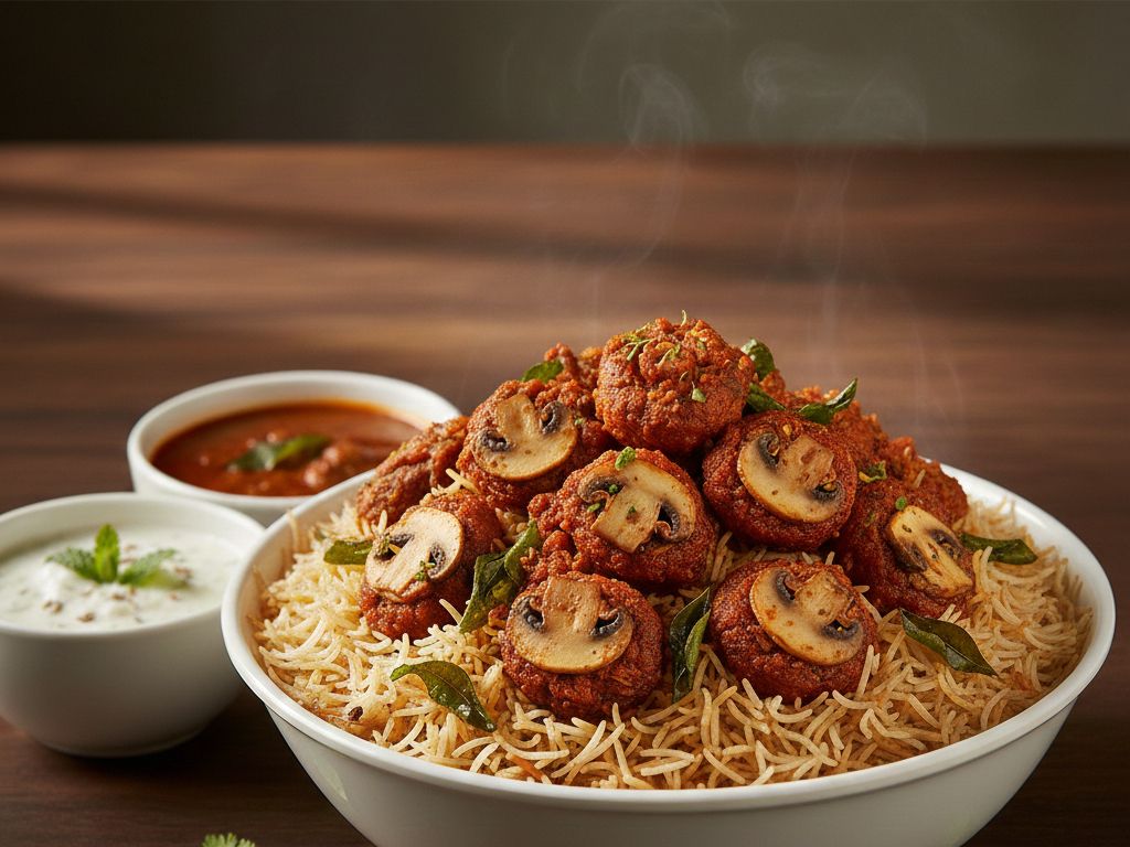 Mushroom 65 Biryani.